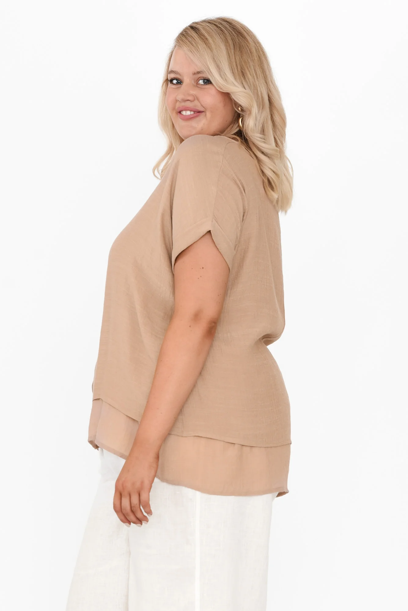 Abilene Beige Button Top - Image 10