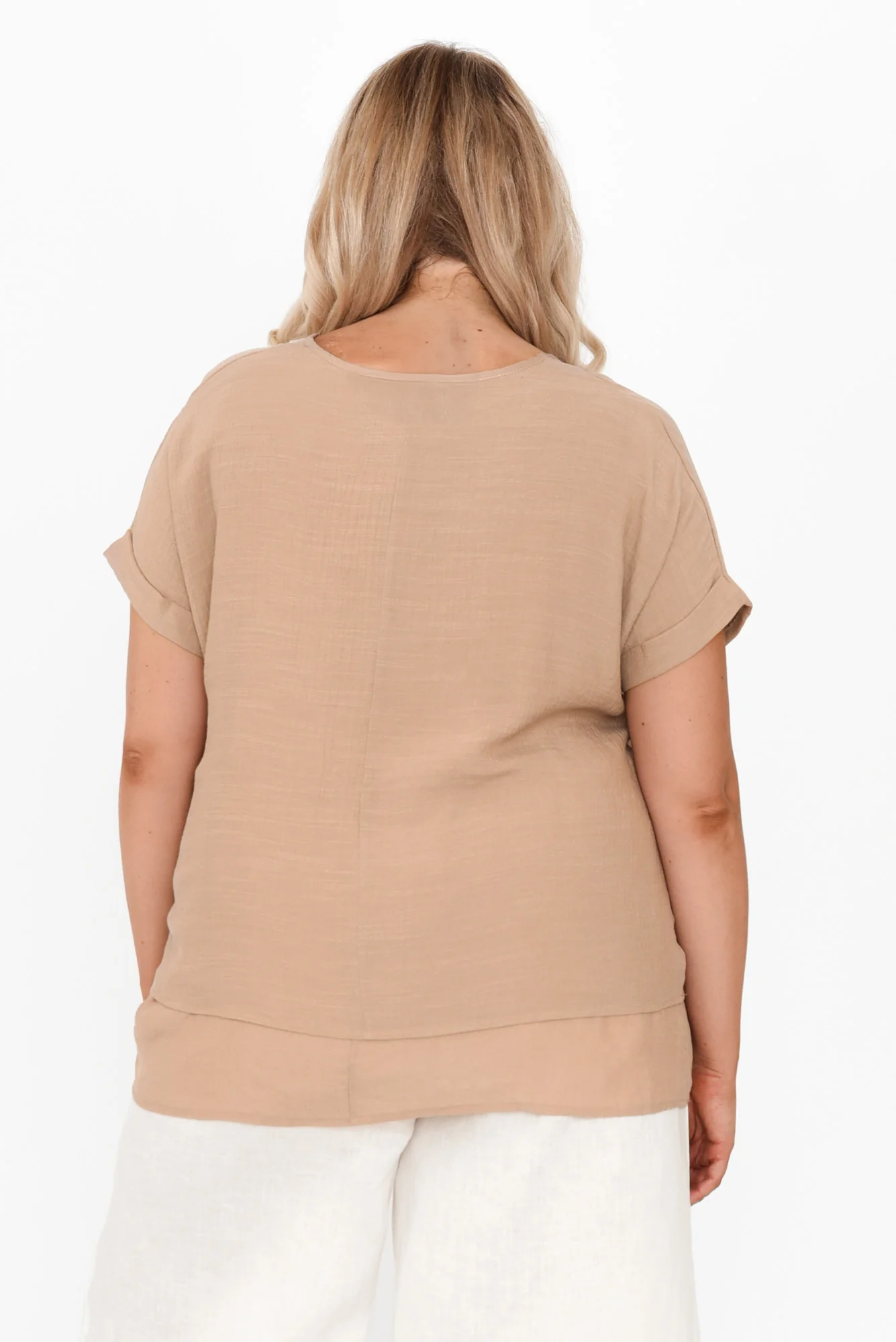 Abilene Beige Button Top - Image 11