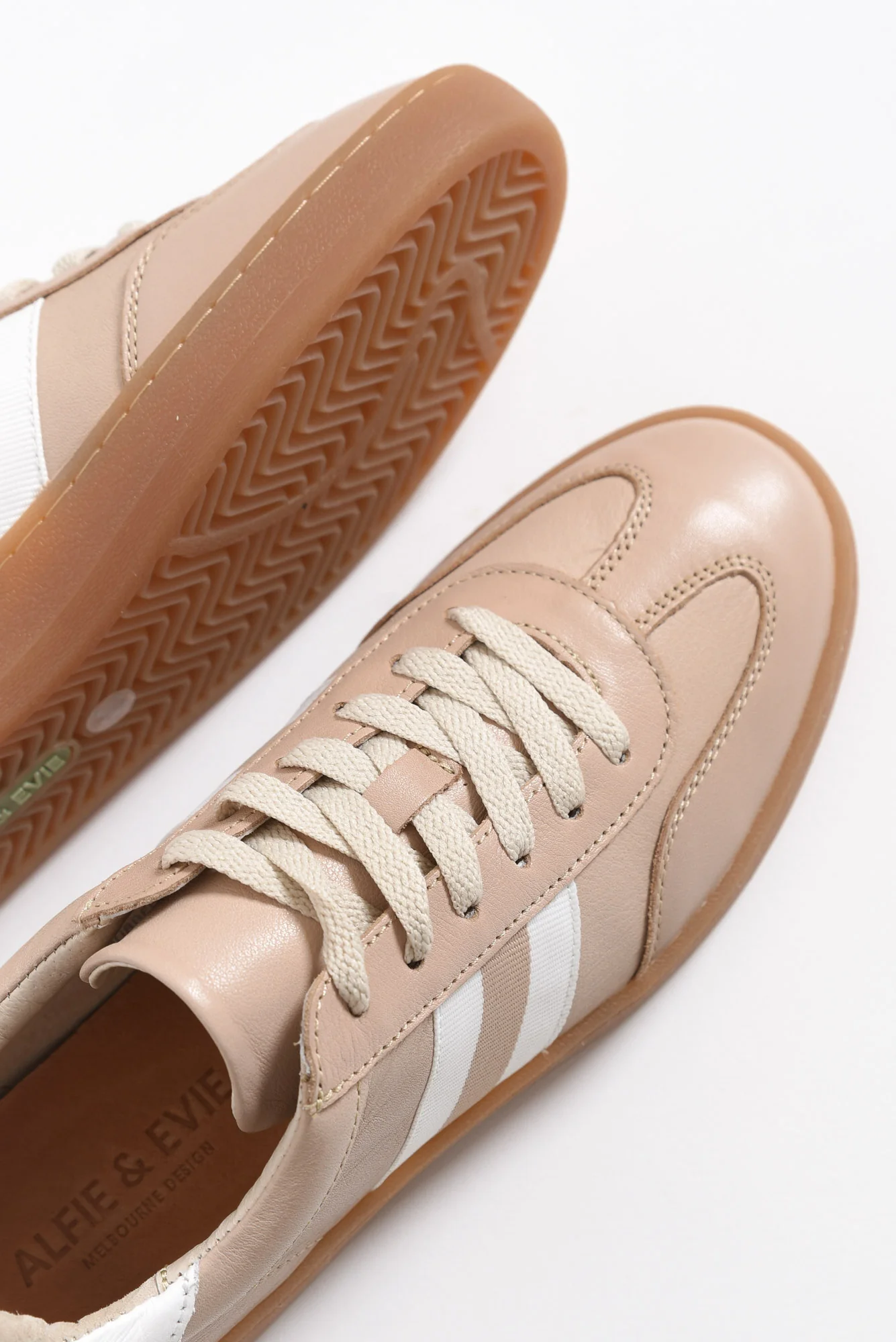 Aloha Beige Stripe Suede Sneaker - Image 3