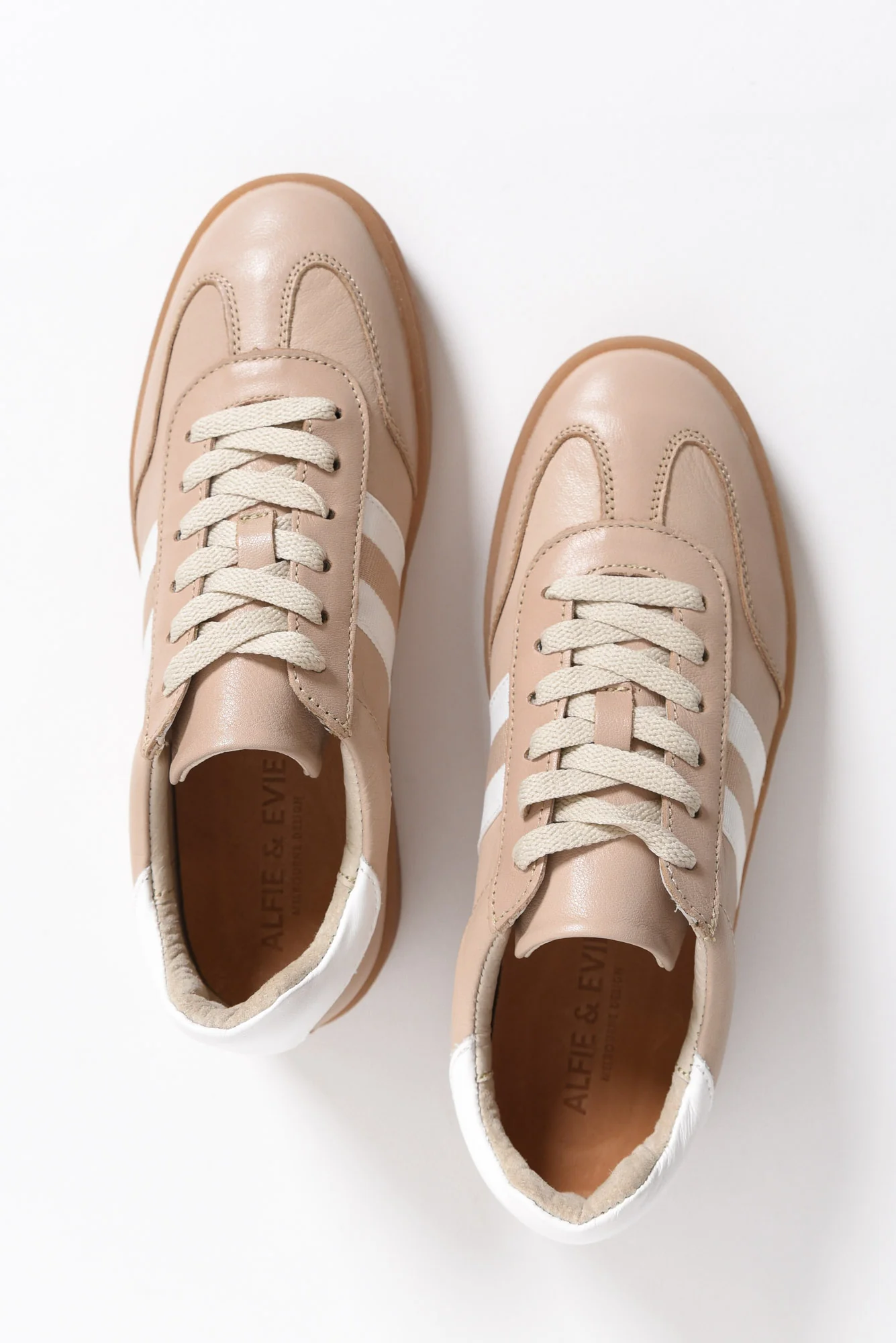 Aloha Beige Stripe Suede Sneaker - Image 4