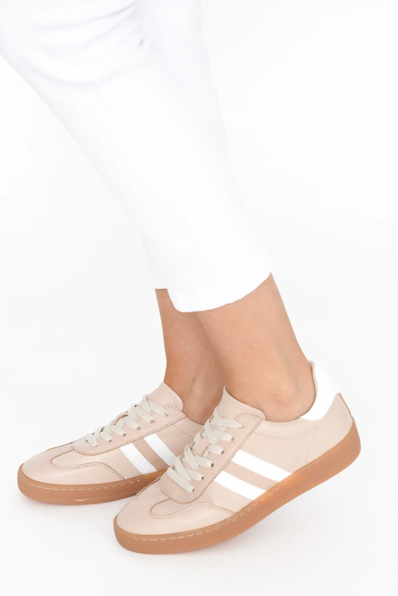 Aloha Beige Stripe Suede Sneaker - Image 5