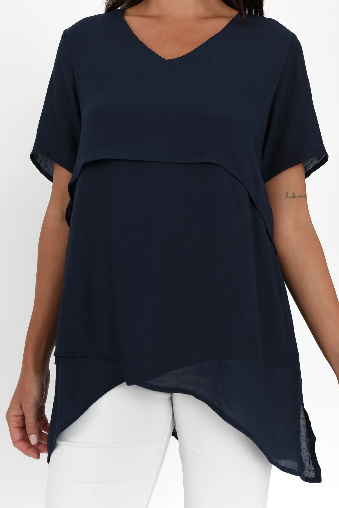 Alvina Navy Layered Tunic Top - Image 5