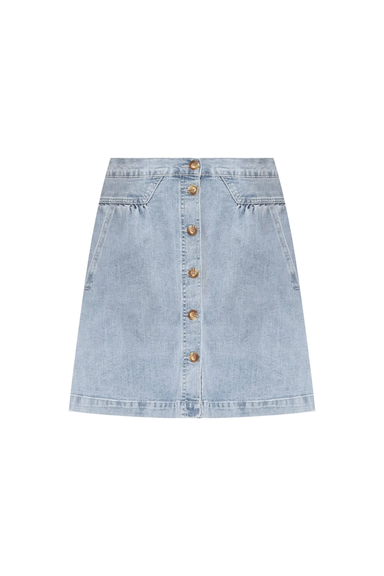 Amanda Vintage Blue Stretch Denim Skirt - Image 3