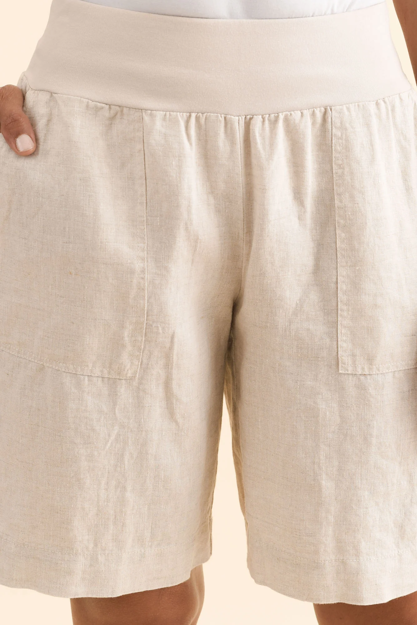 Aster Natural Linen Shorts - Image 6
