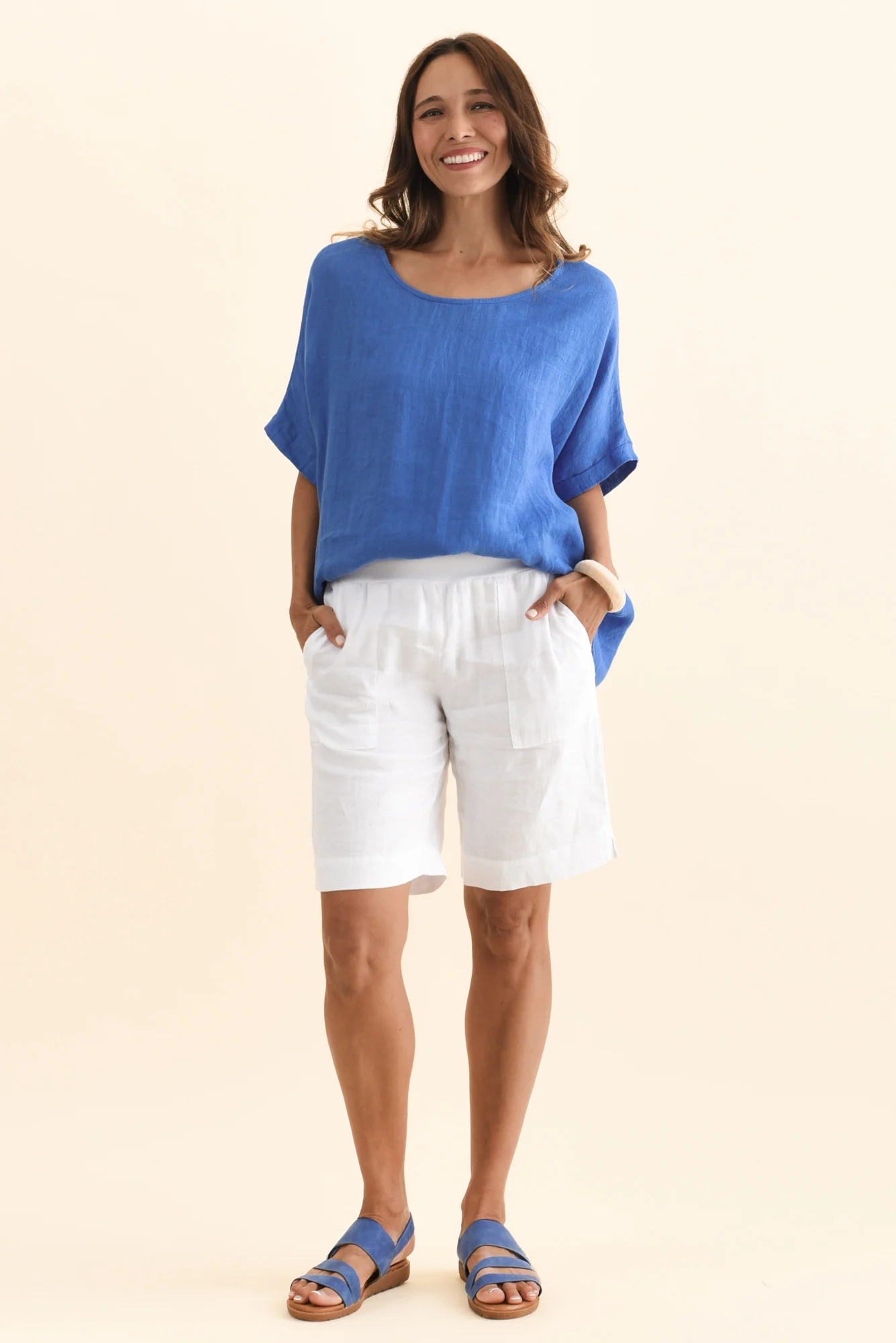 Aster White Linen Shorts - Image 7