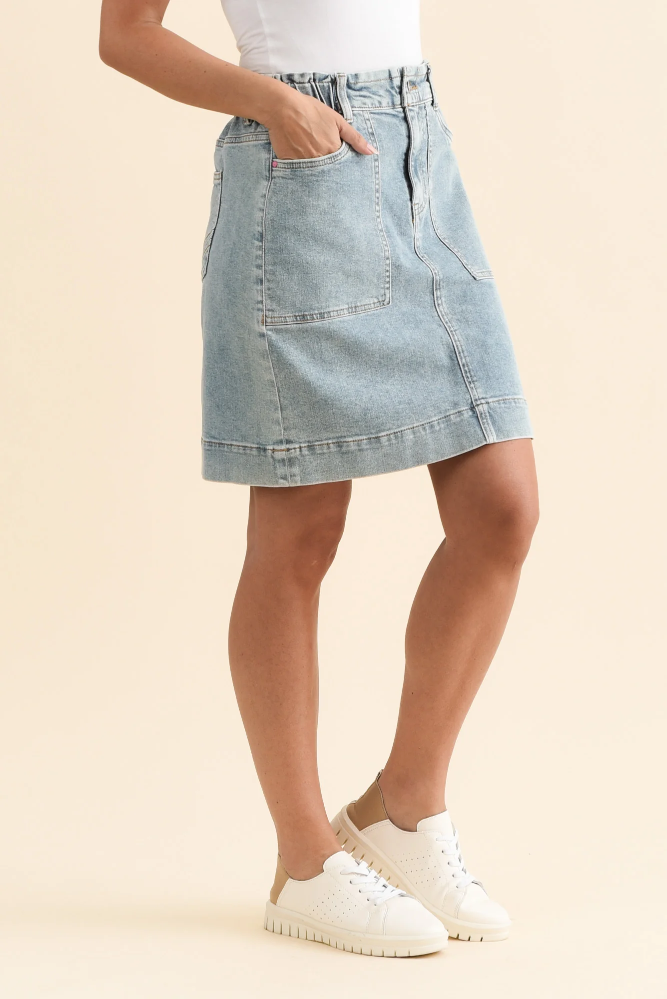 Atlas Blue Denim Stretch Skirt - Image 3