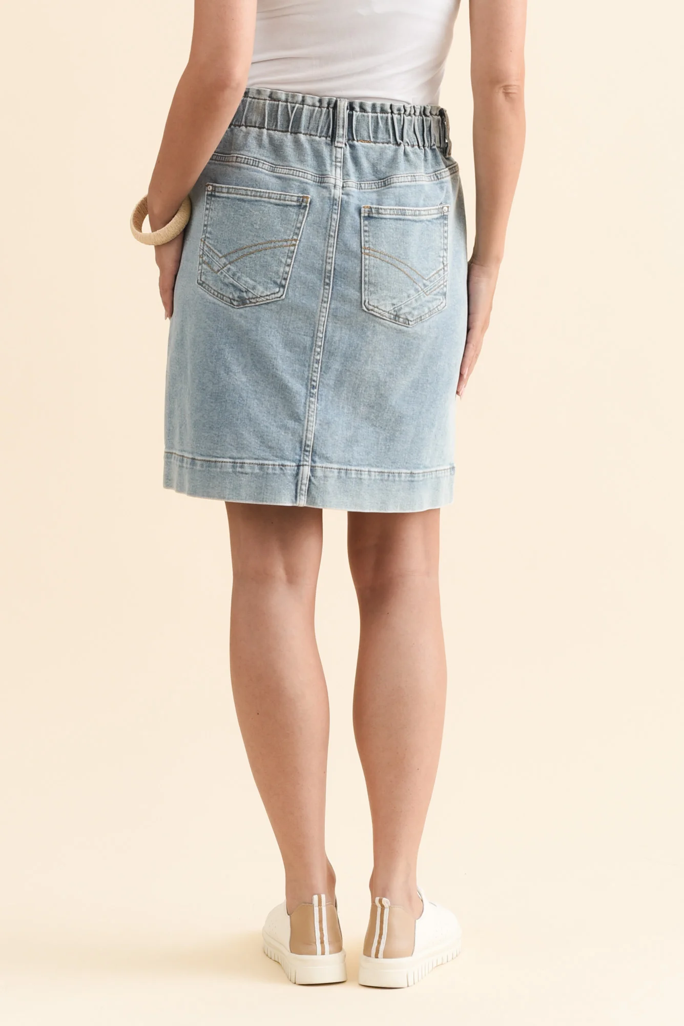 Atlas Blue Denim Stretch Skirt - Image 4