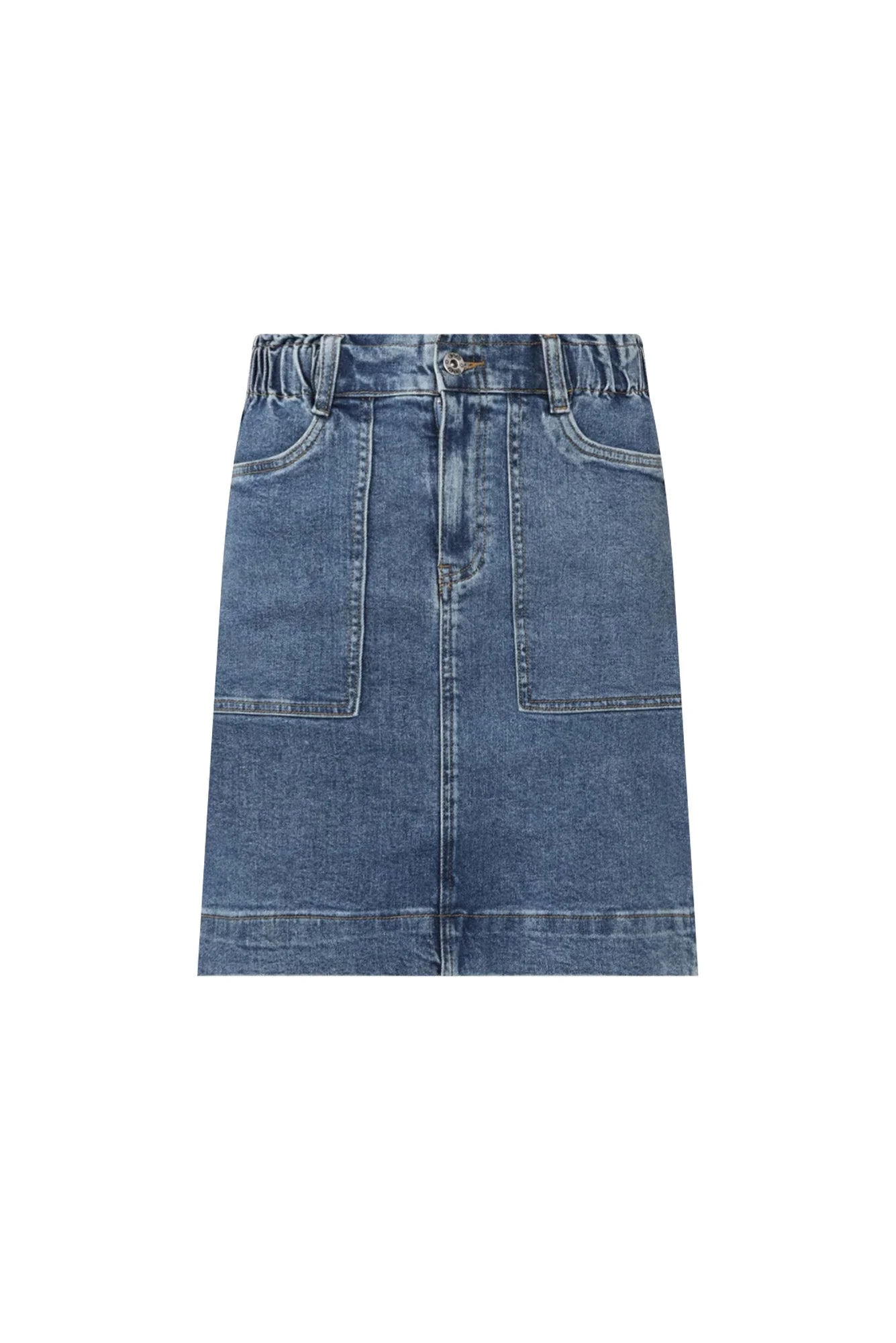 Atlas Dark Blue Denim Stretch Skirt - Image 4