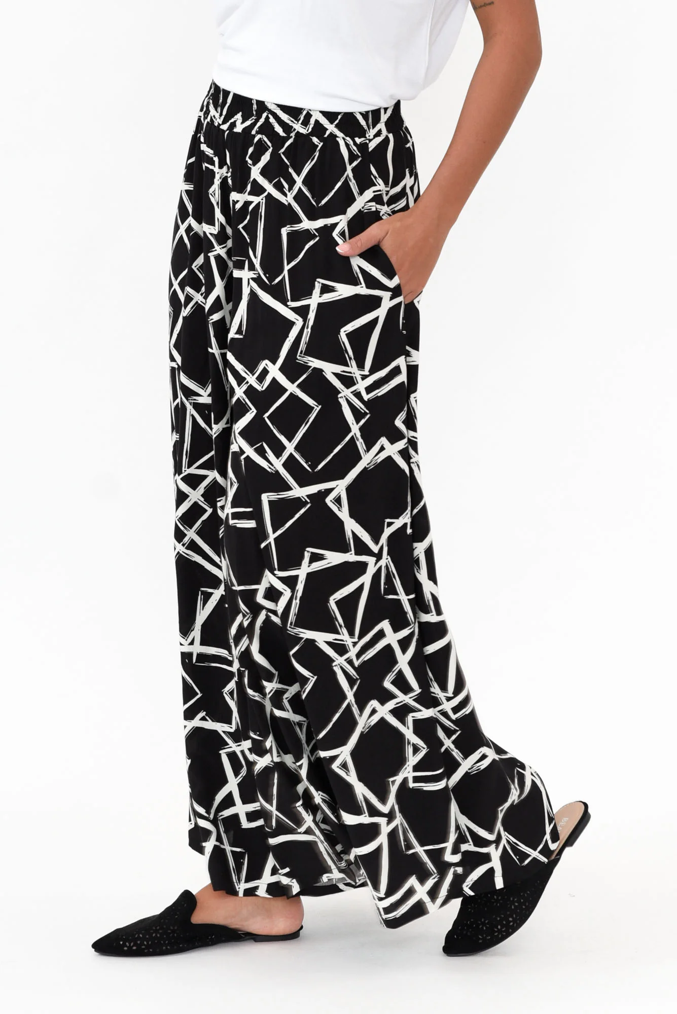 Baker Black Geo Wide Leg Pants - Image 3