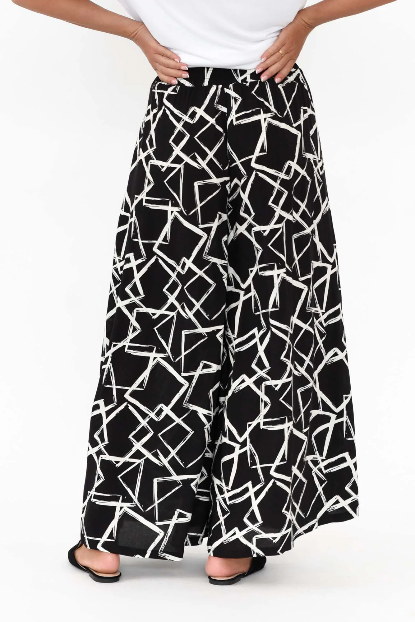 Baker Black Geo Wide Leg Pants - Image 4