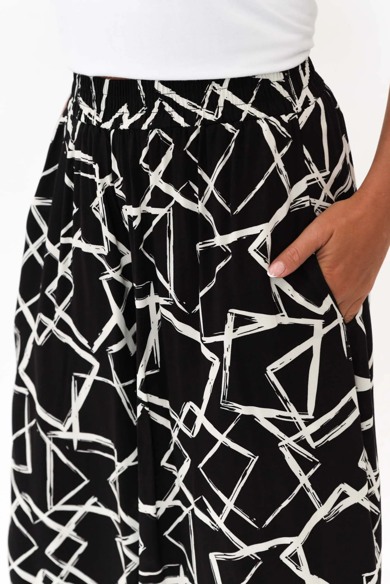Baker Black Geo Wide Leg Pants - Image 5