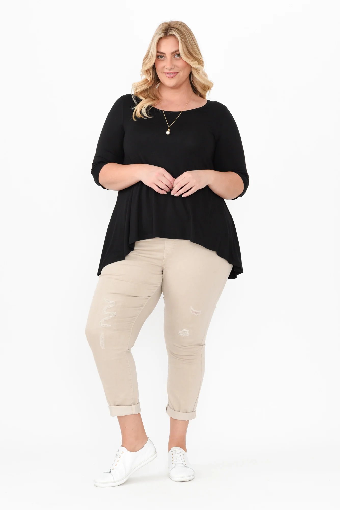 Black Bamboo Hi Lo Hem Top - Image 8
