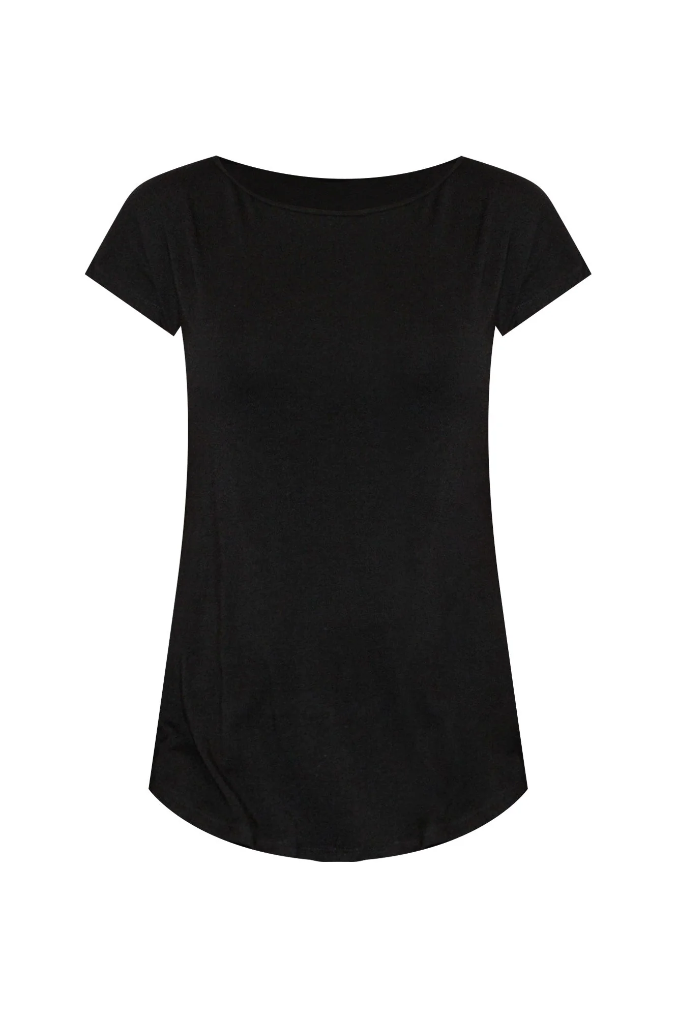 Pia Black Bamboo Boatneck Tee - Image 7