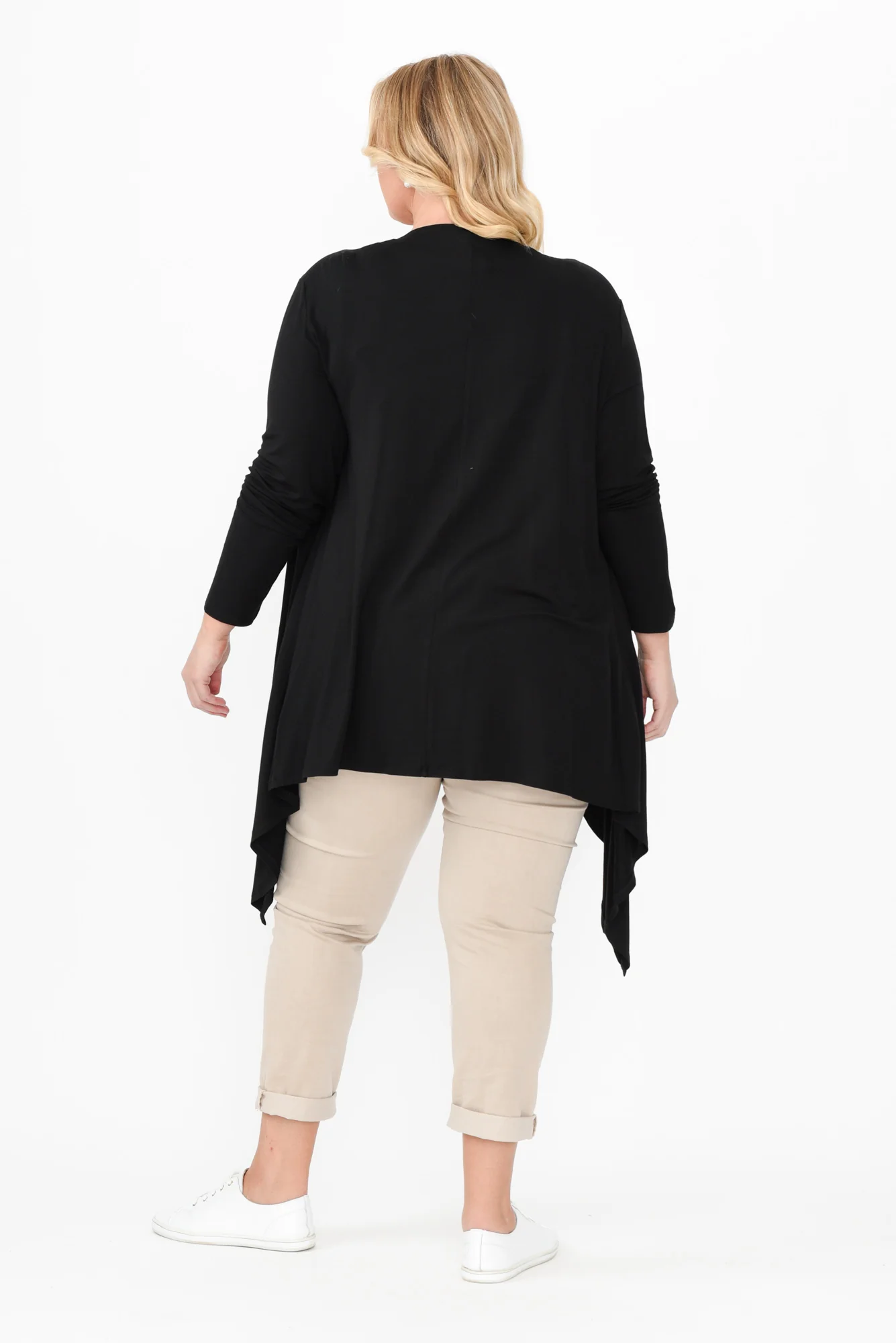 Black Bamboo Waterfall Cardigan - Image 10