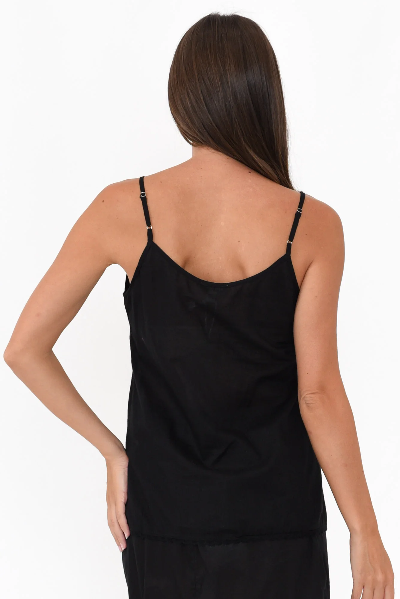 Black Cotton Slip Cami - Image 4