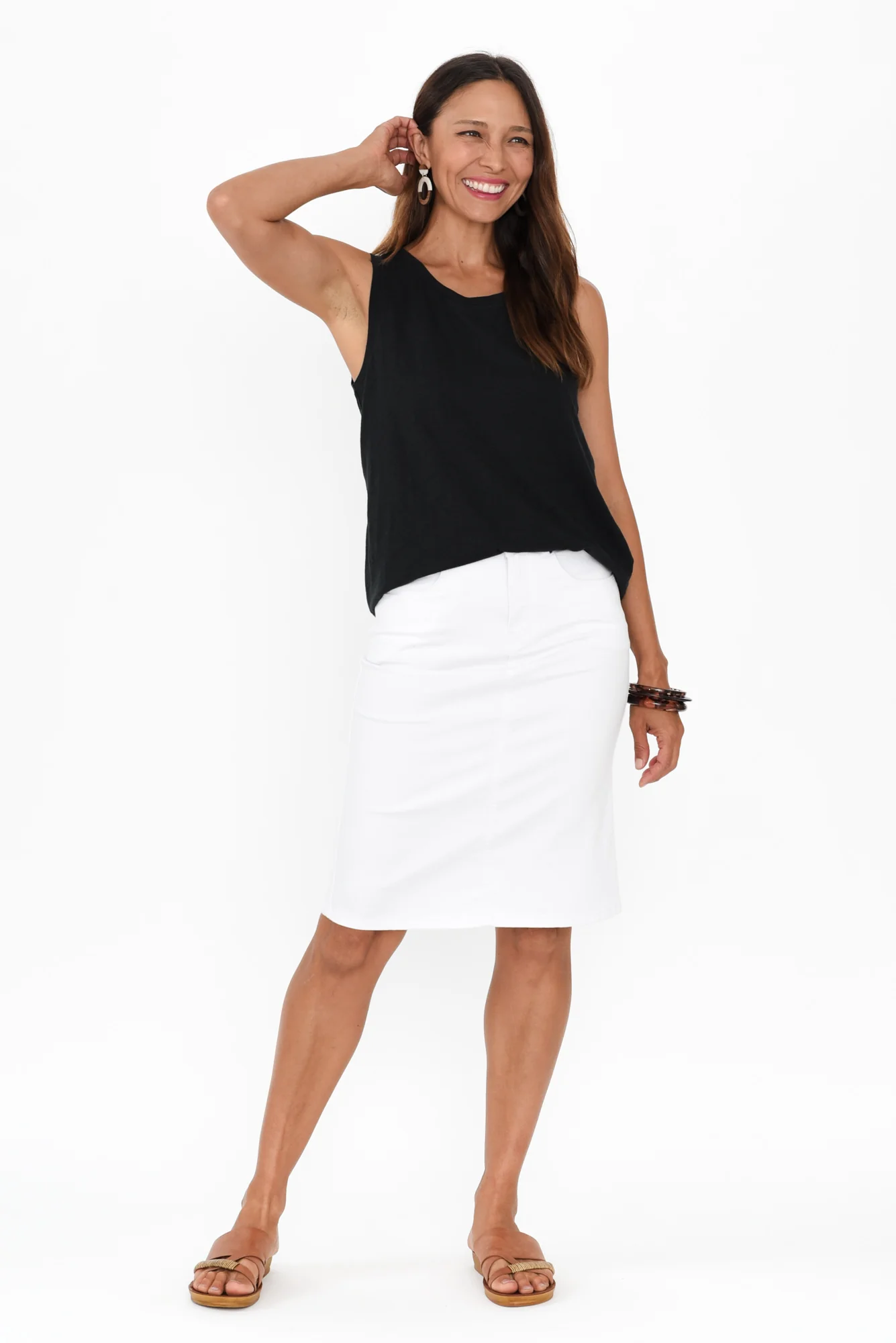 Black Cotton Scoop Tank - Image 8
