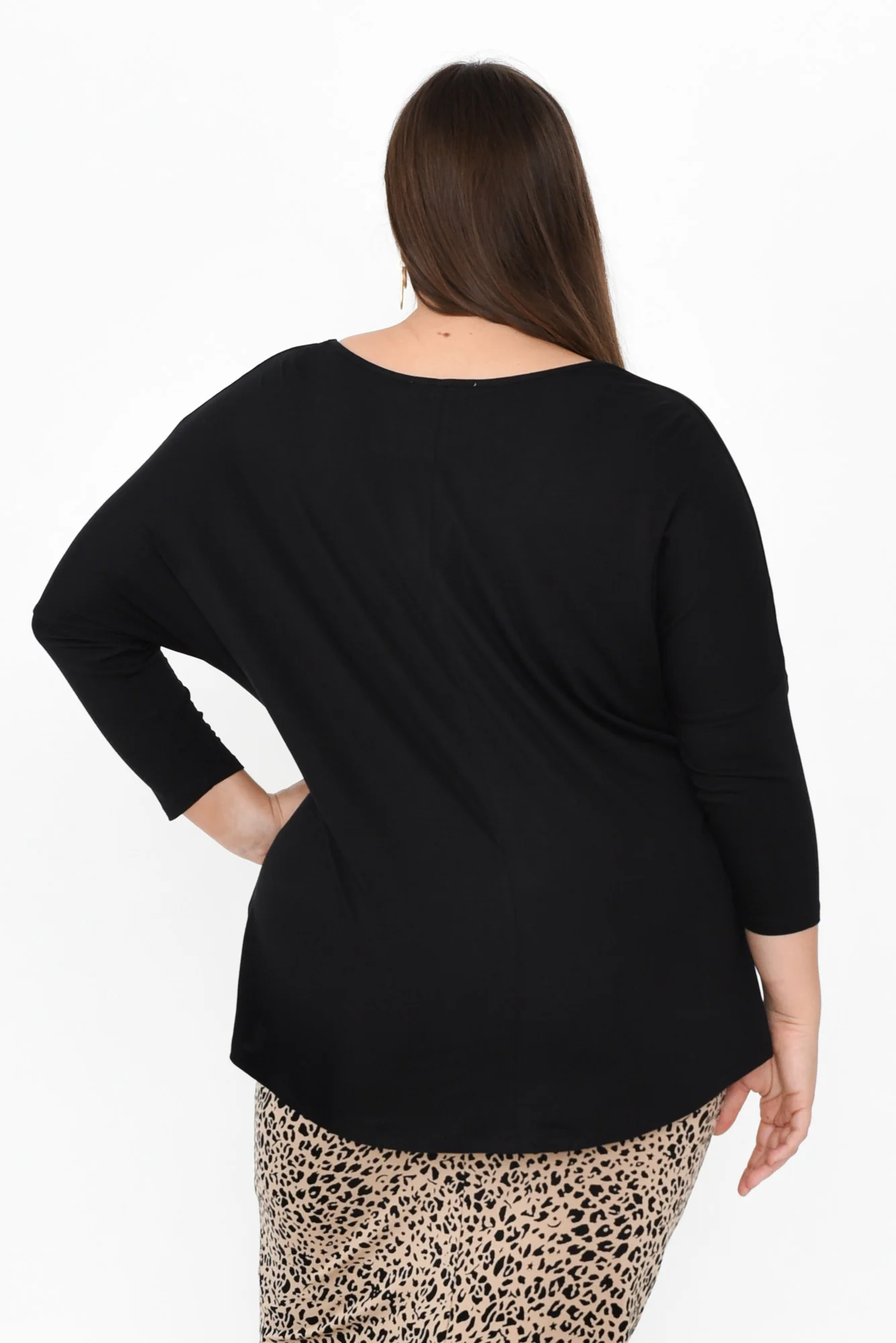 Black Milan 3/4 Sleeve Top - Image 11