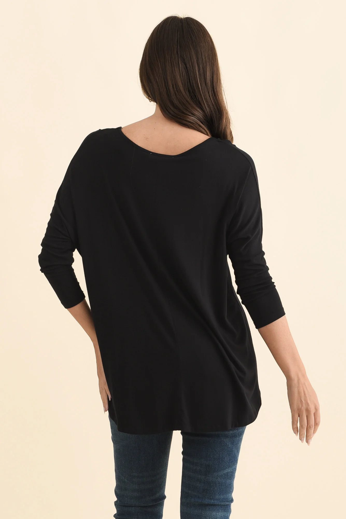 Black Milan 3/4 Sleeve Top - Image 5