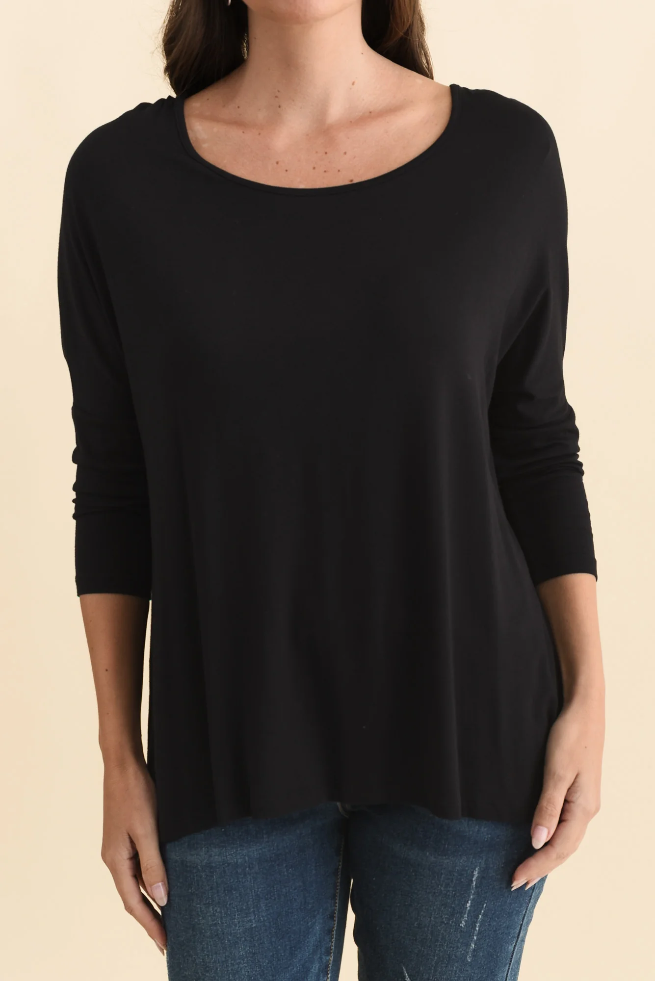 Black Milan 3/4 Sleeve Top - Image 6