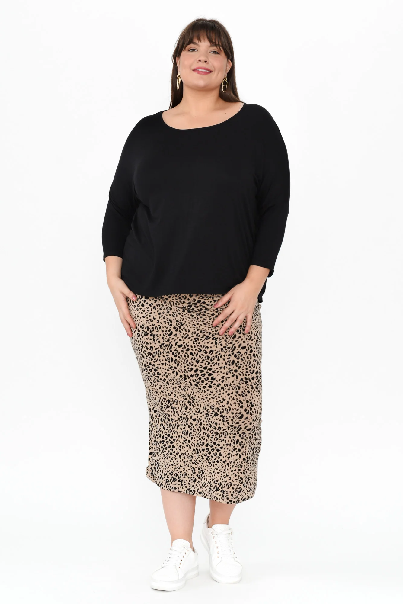 Black Milan 3/4 Sleeve Top - Image 9