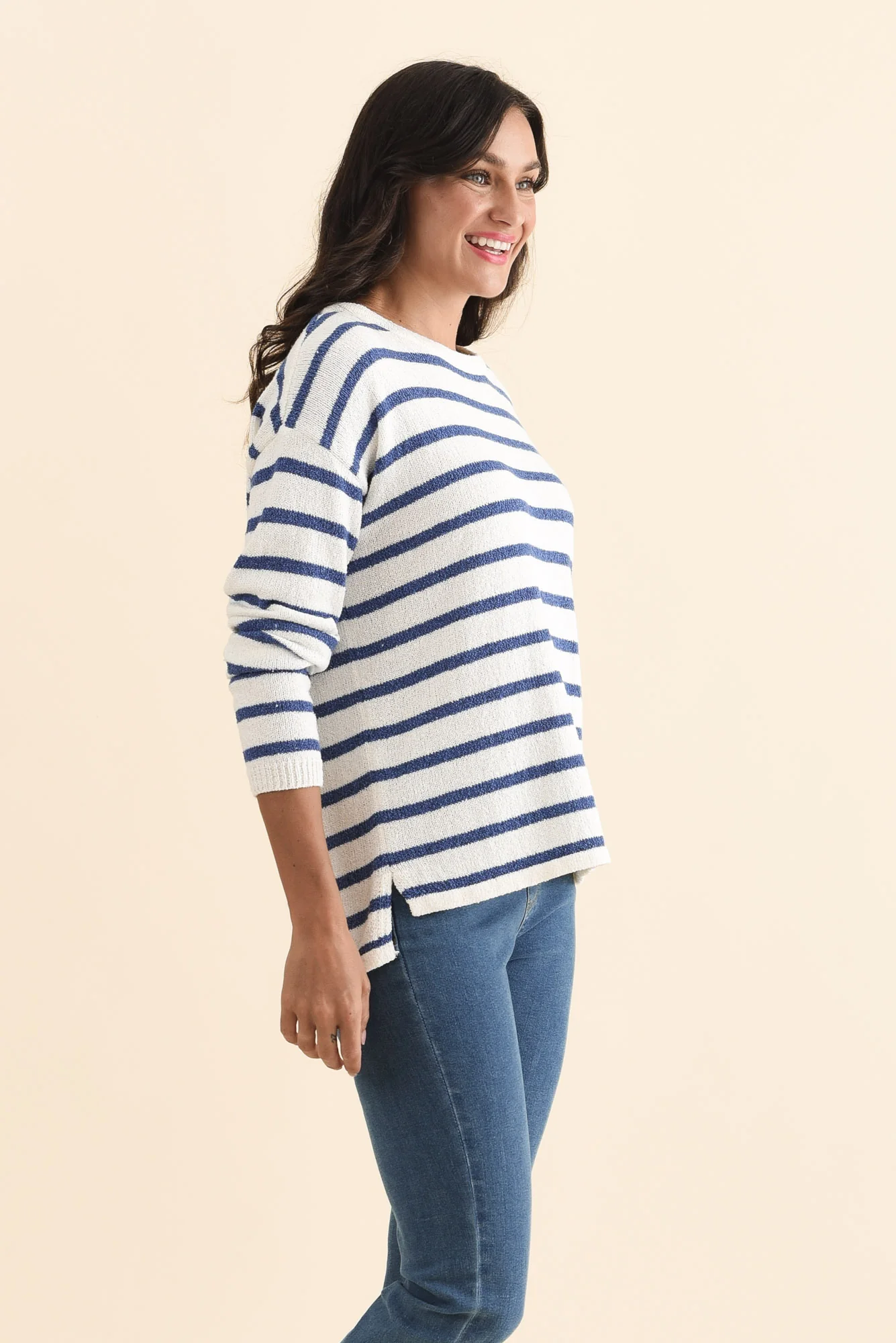 Bradford Blue Stripe Knit Top - Image 3