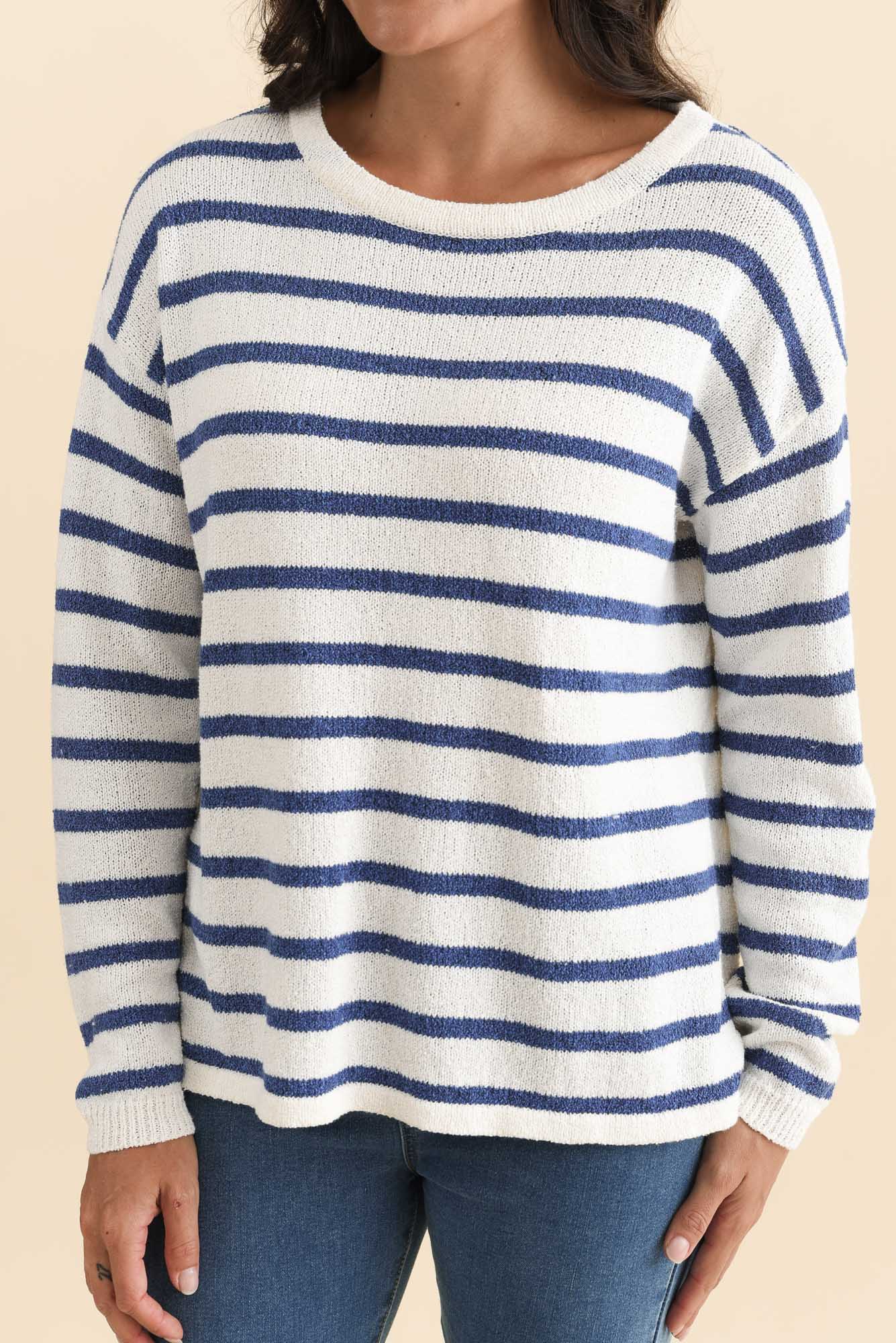 Bradford Blue Stripe Knit Top - Image 5