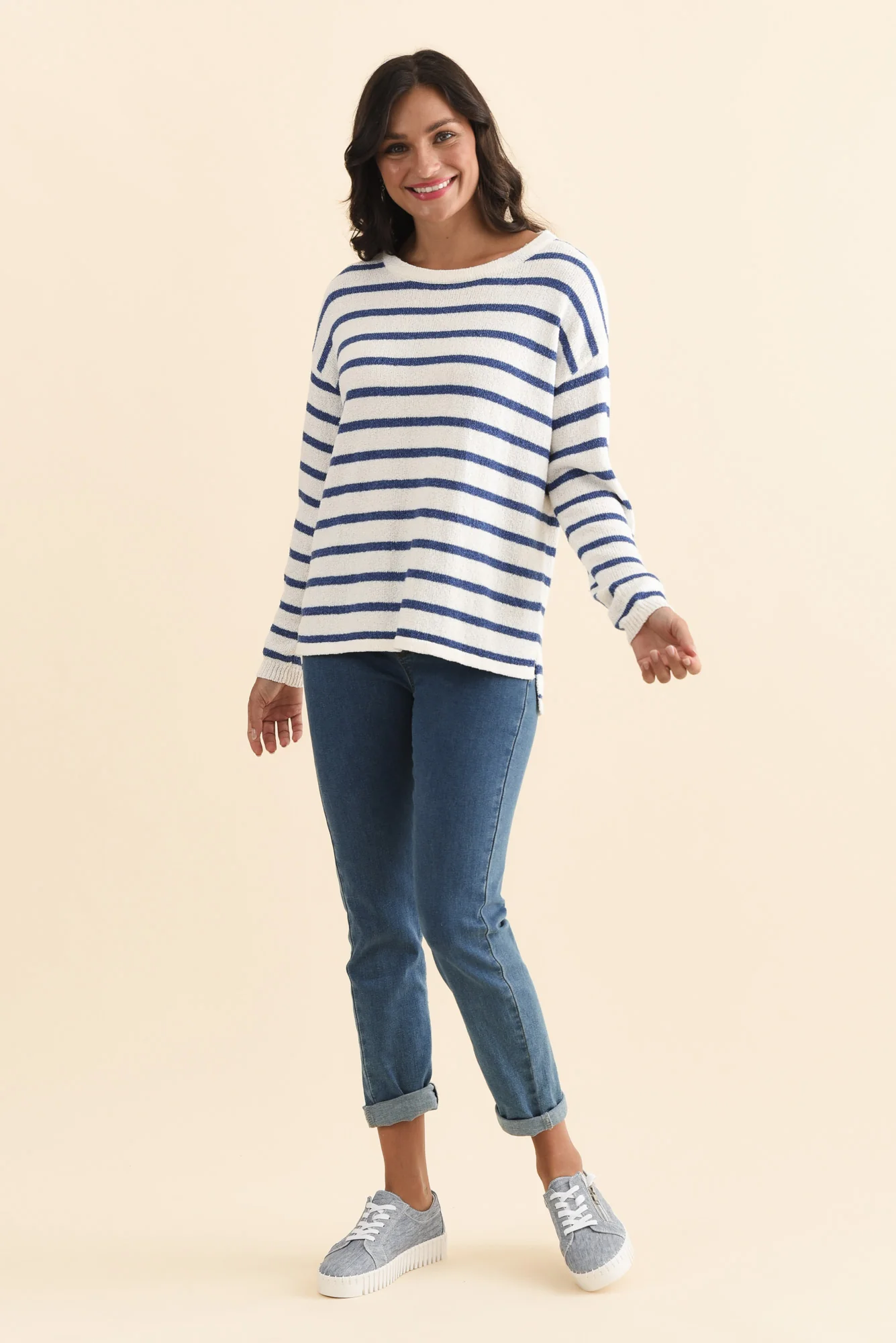 Bradford Blue Stripe Knit Top - Image 6