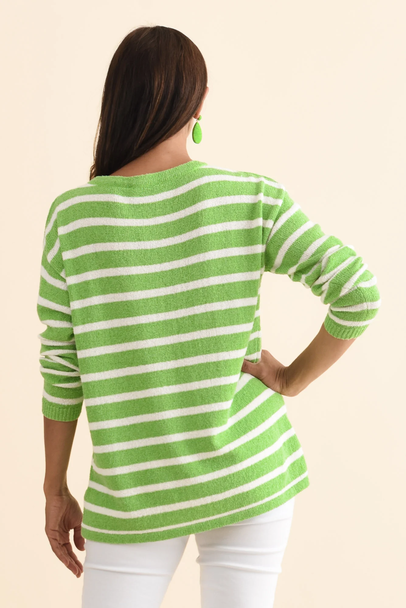 Bradford Green Stripe Knit Top - Image 4