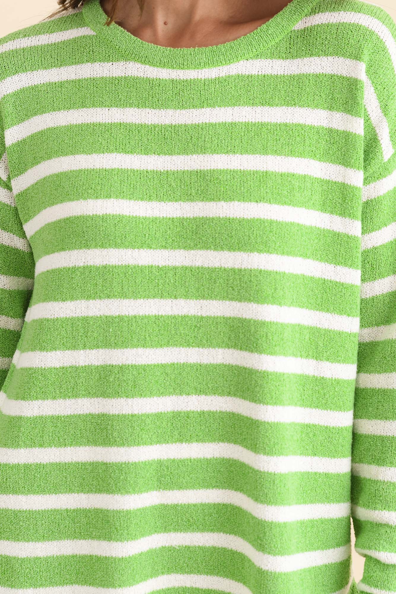 Bradford Green Stripe Knit Top - Image 5