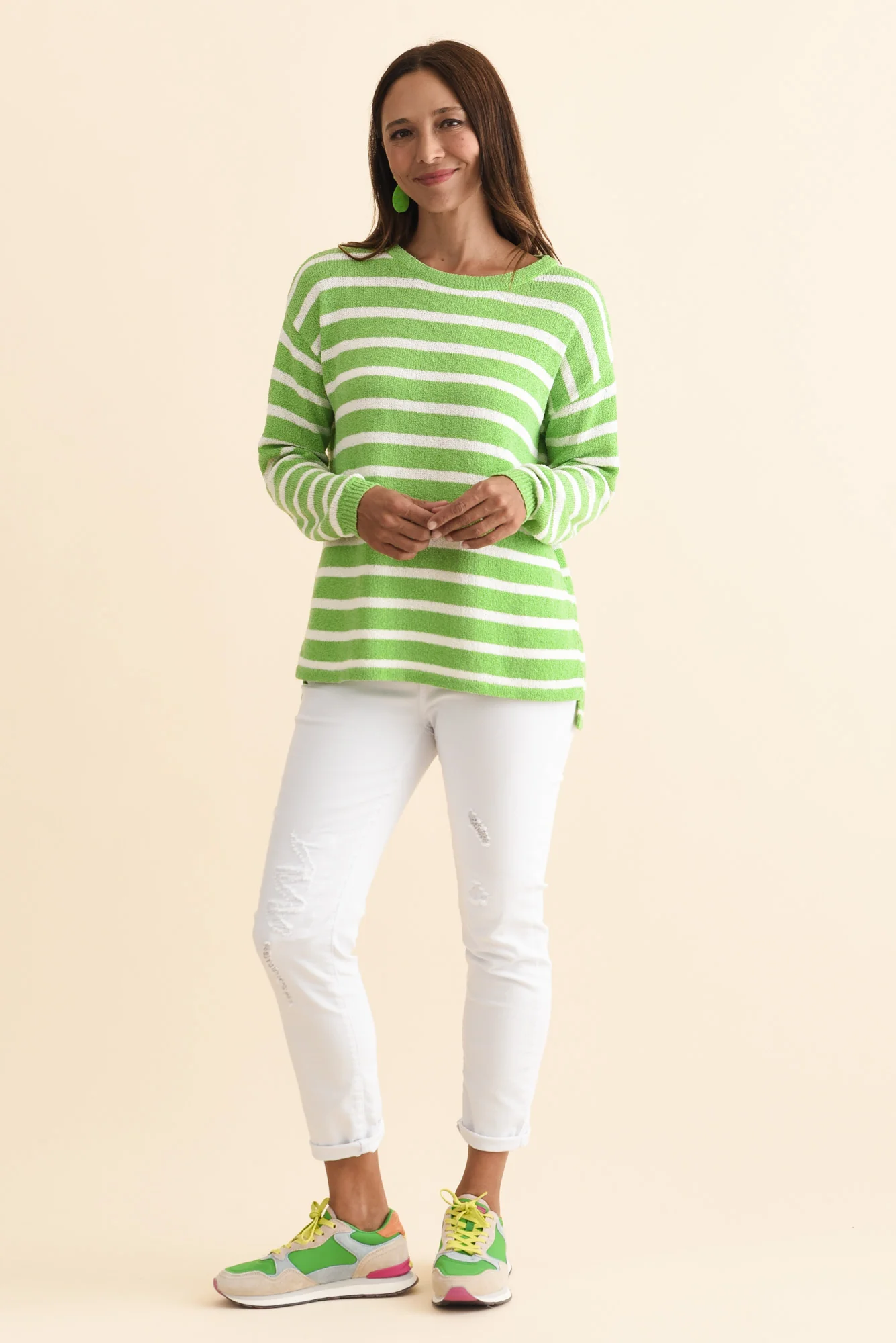 Bradford Green Stripe Knit Top - Image 6