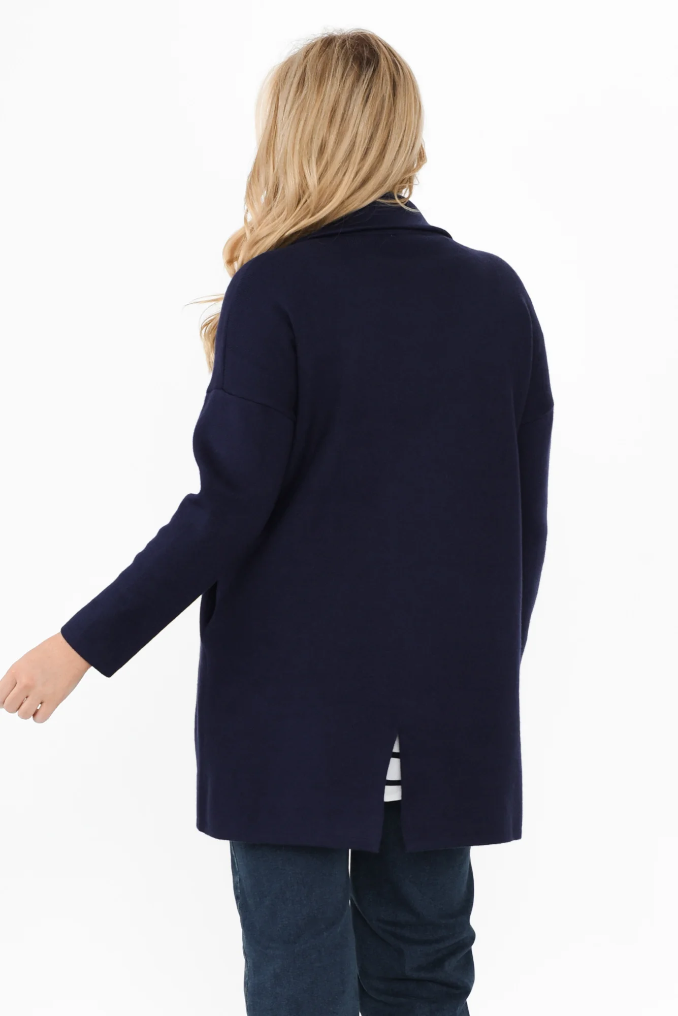 Bristol Navy Collared Coatigan - Image 4