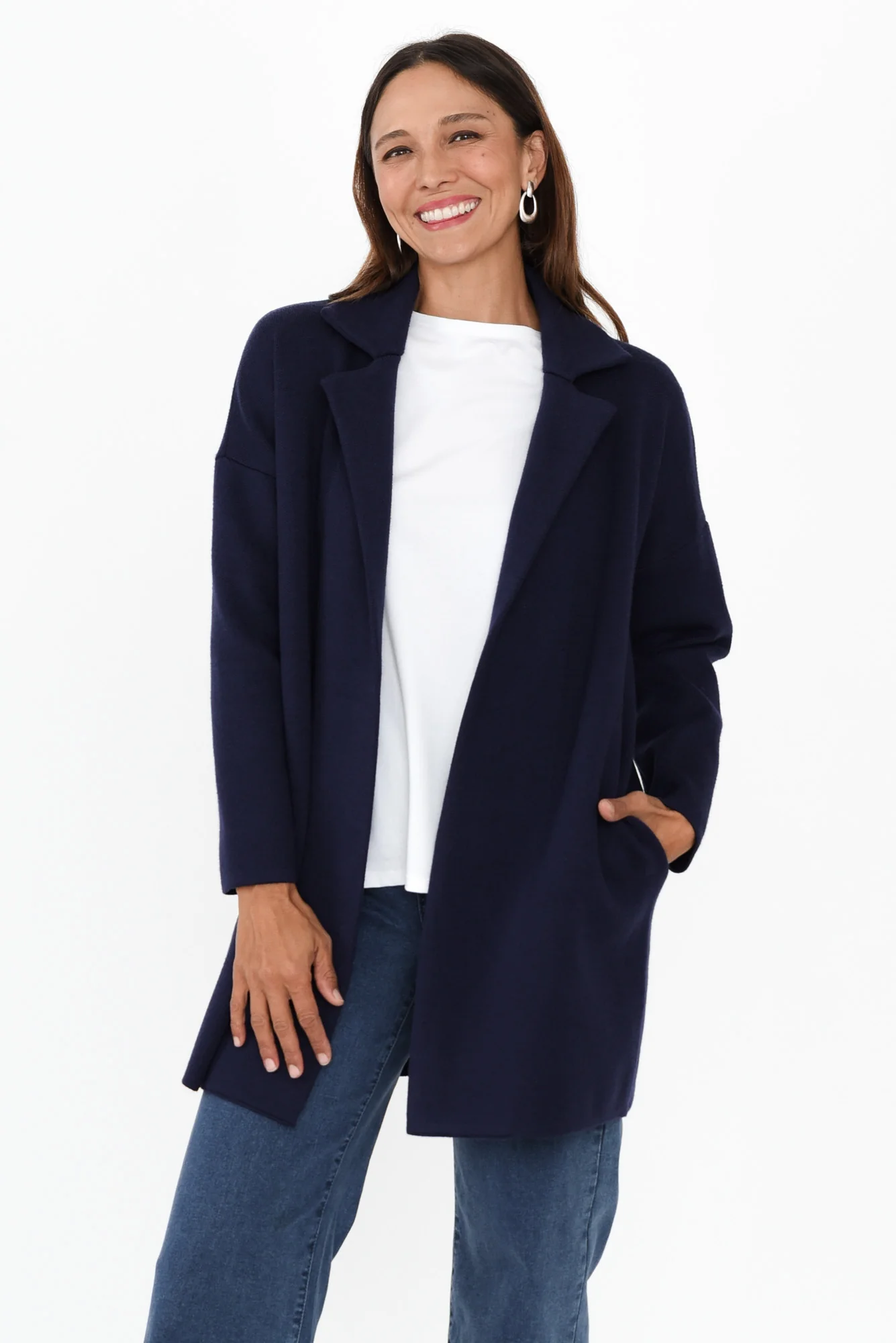 Bristol Navy Collared Coatigan - Image 5