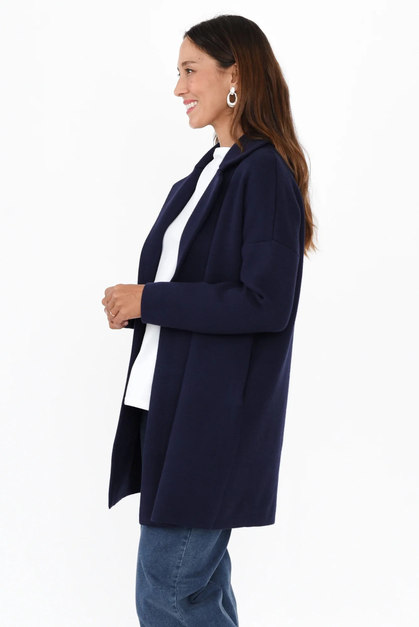 Bristol Navy Collared Coatigan - Image 7