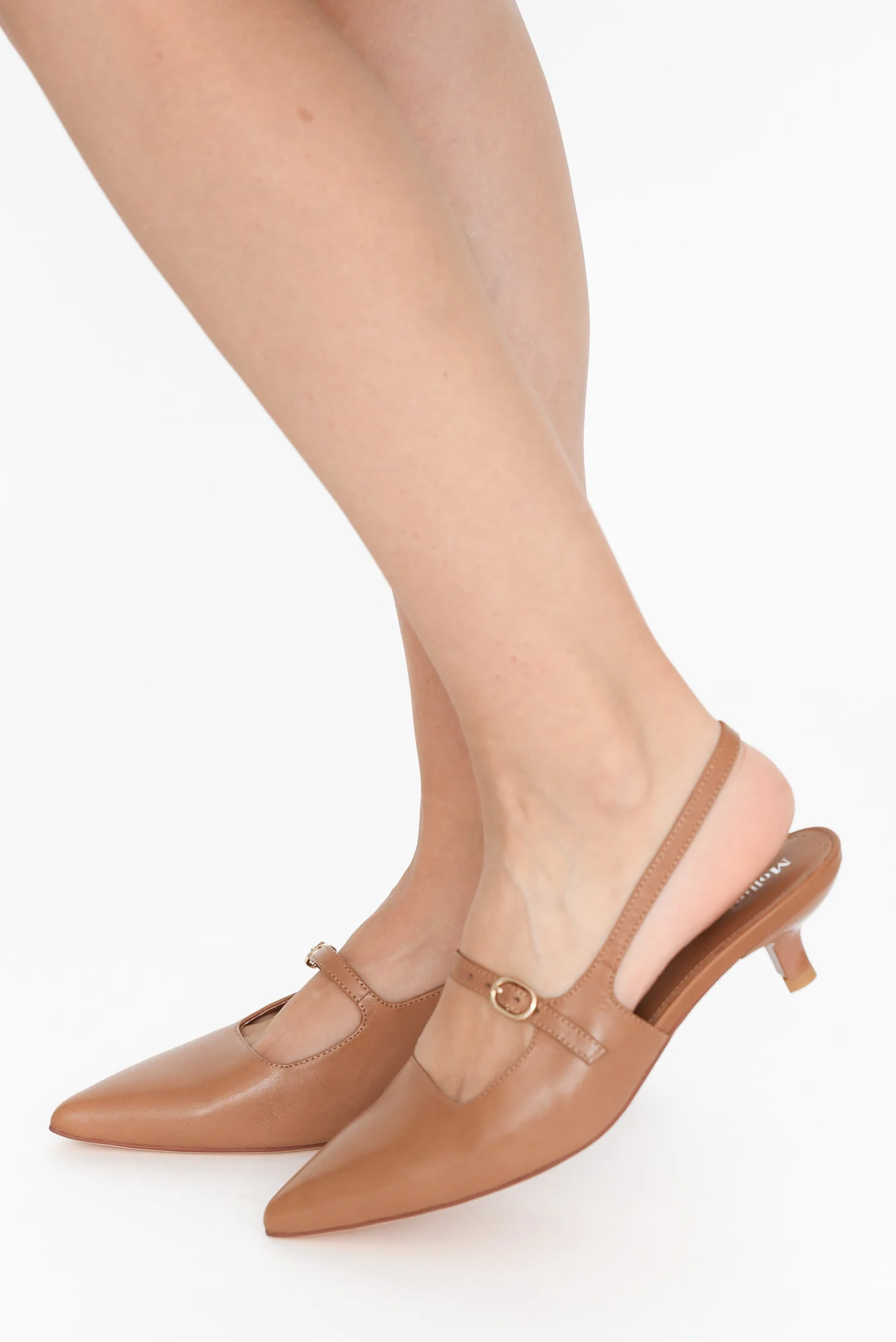 Candor Brandy Leather Slingback Heel - Image 4