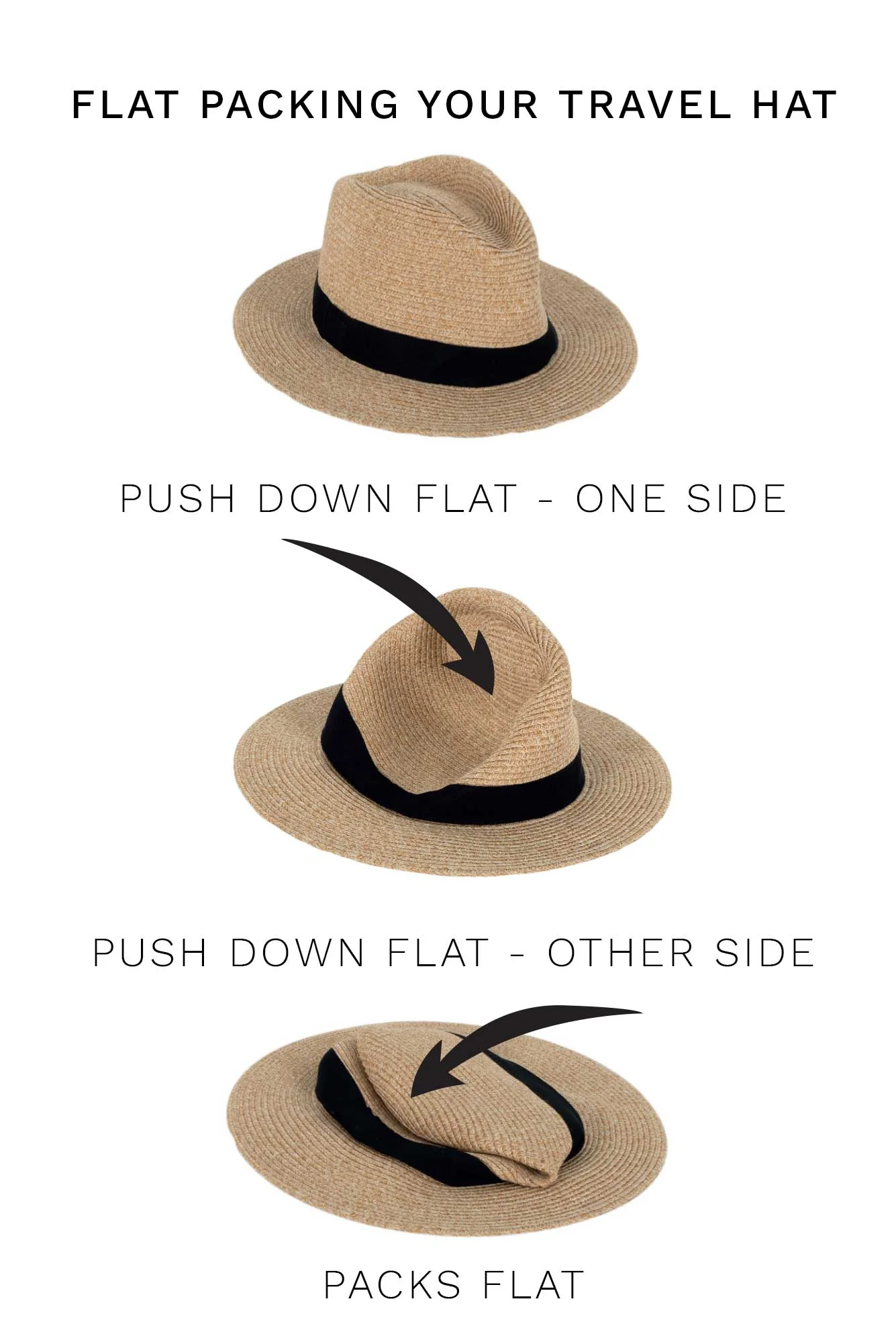 Caramel Wide Brim Travel Fedora - Image 7