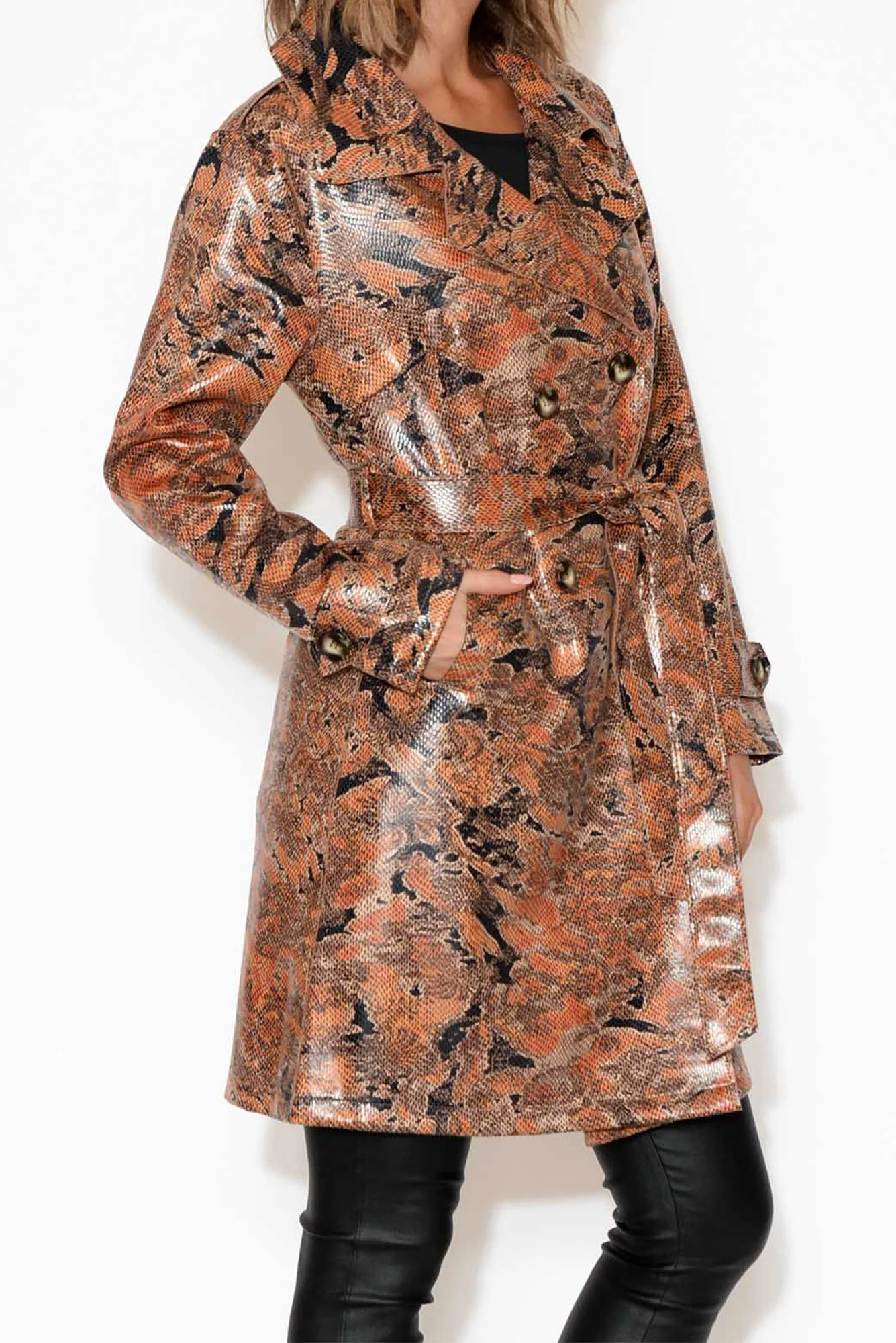 Carissa Tan Snake Coat - Image 4
