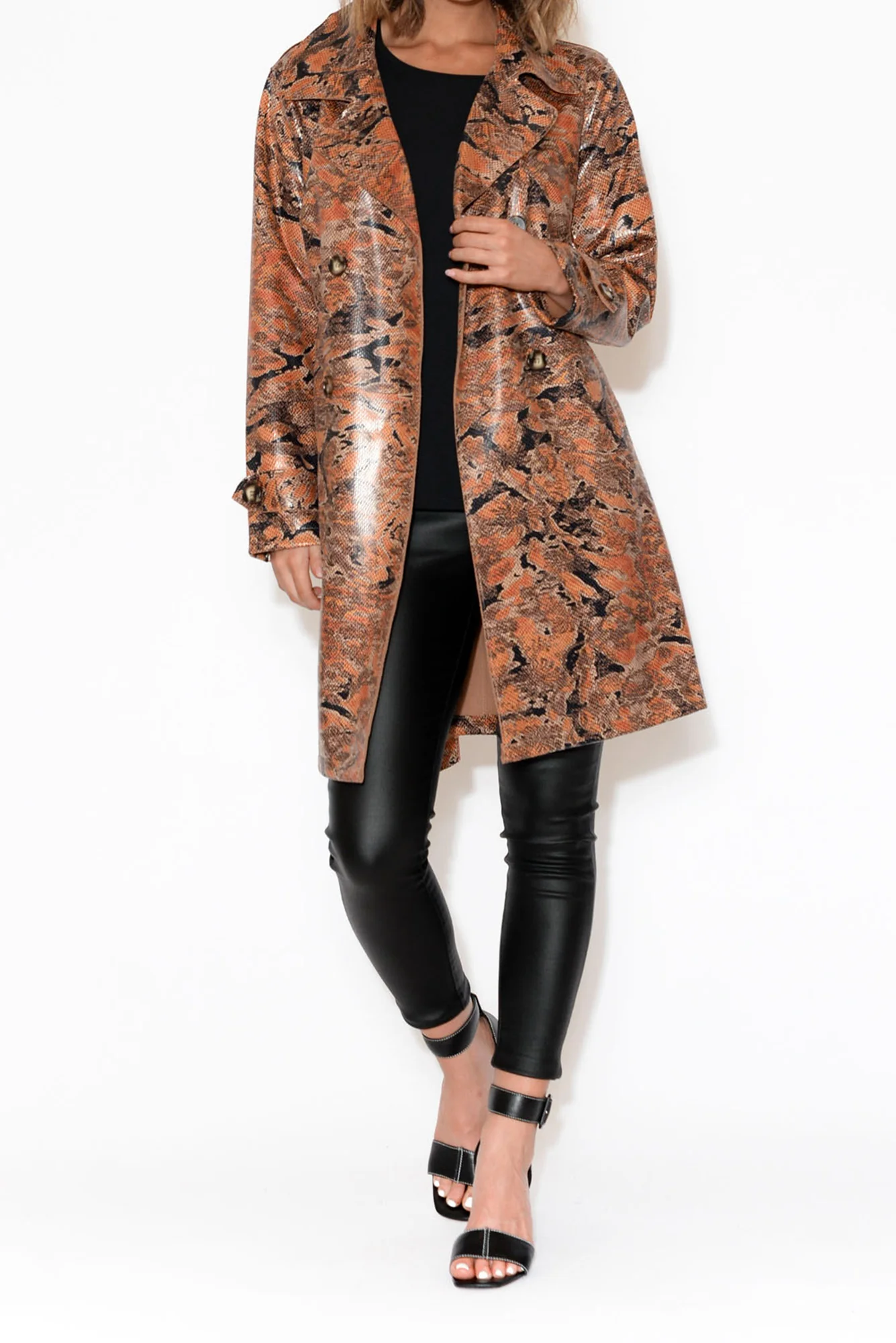 Carissa Tan Snake Coat - Image 6