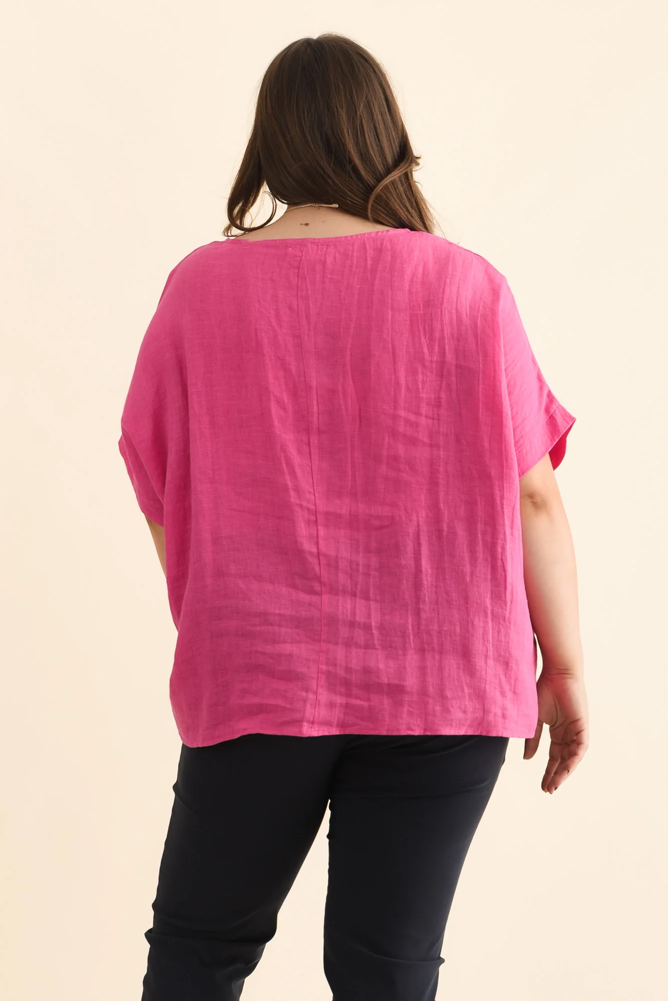 Chaya Hot Pink Linen Top - Image 11