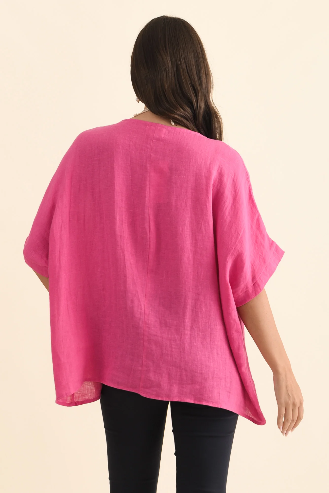 Chaya Hot Pink Linen Top - Image 5