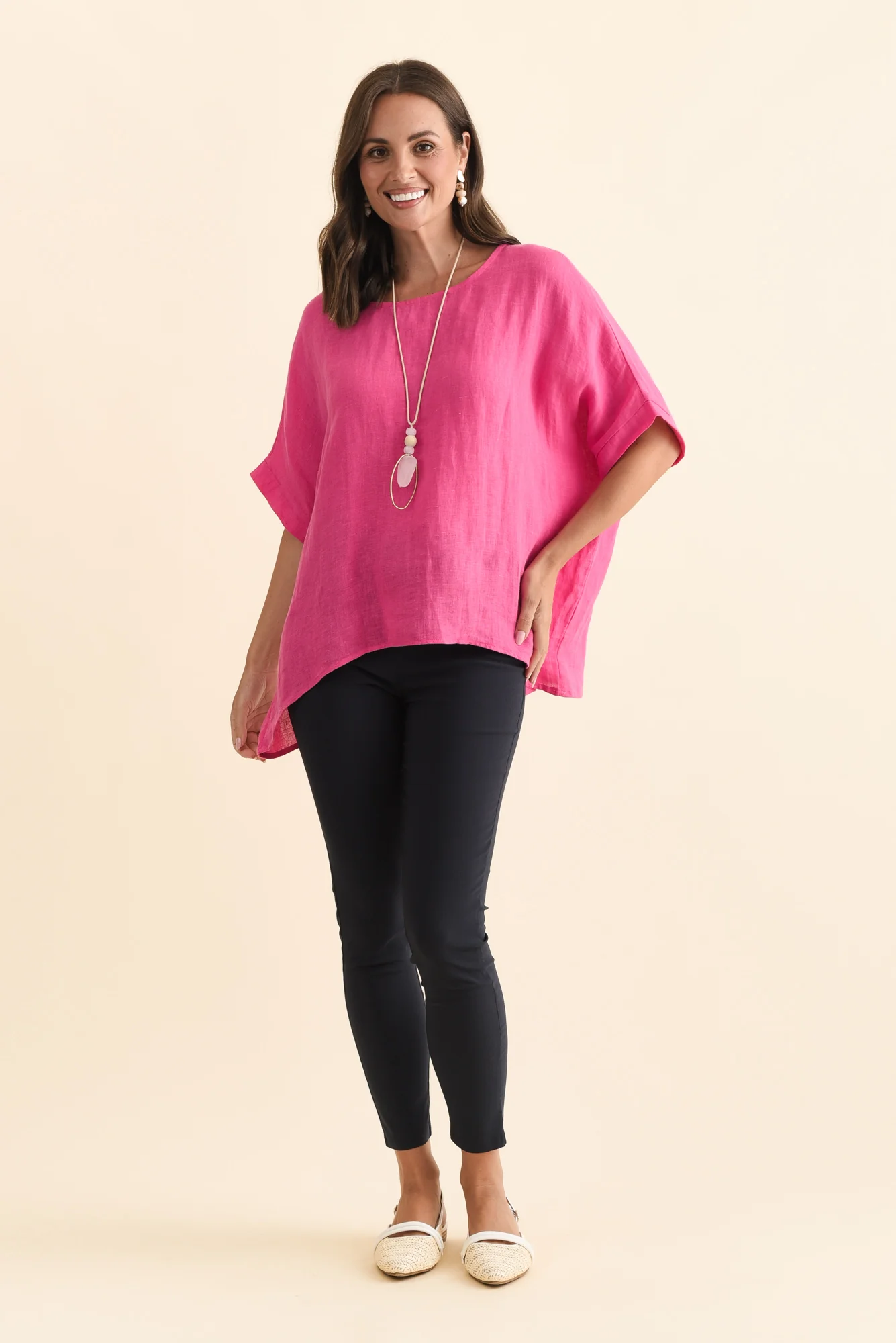 Chaya Hot Pink Linen Top - Image 7