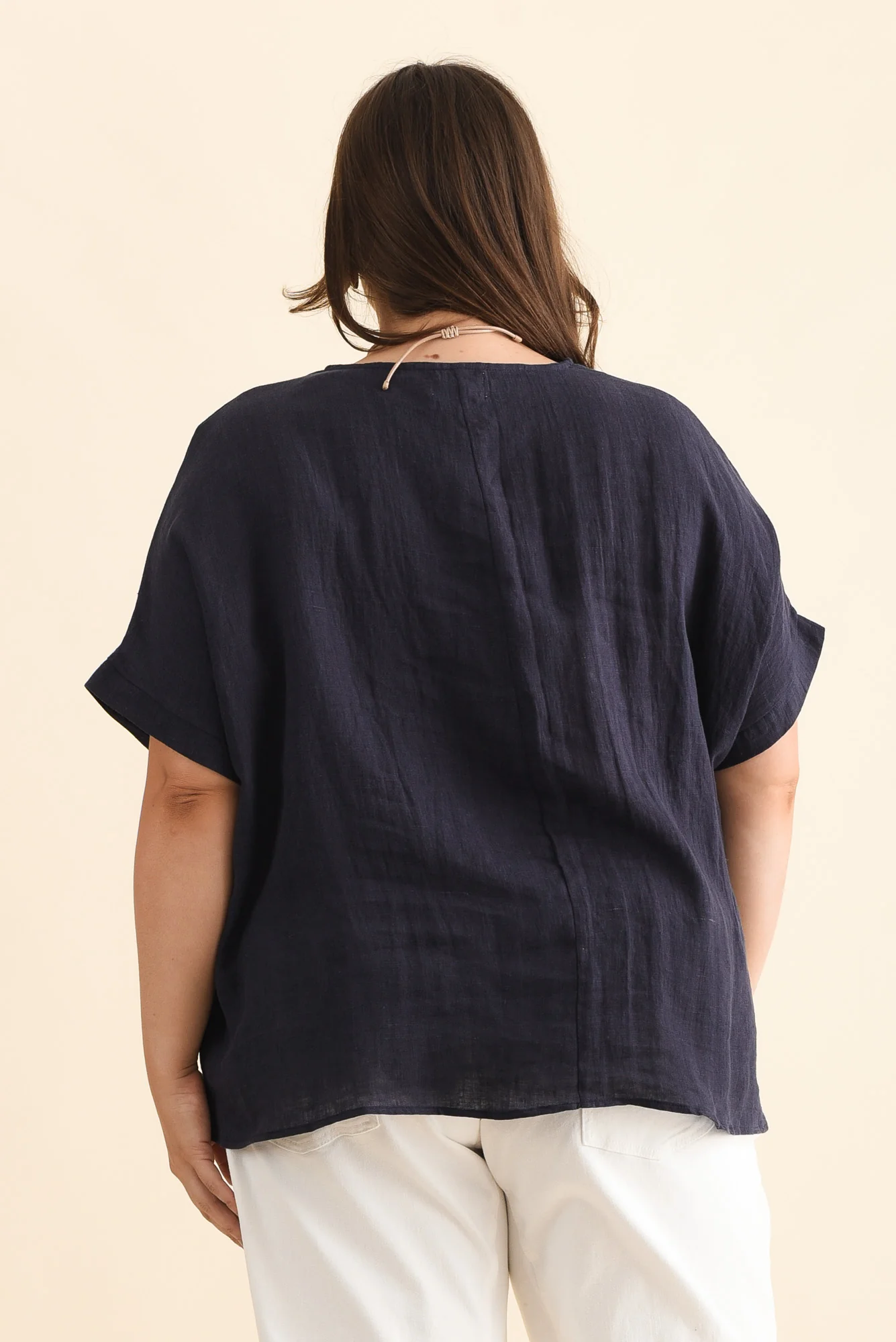 Chaya Navy Linen Top - Image 11