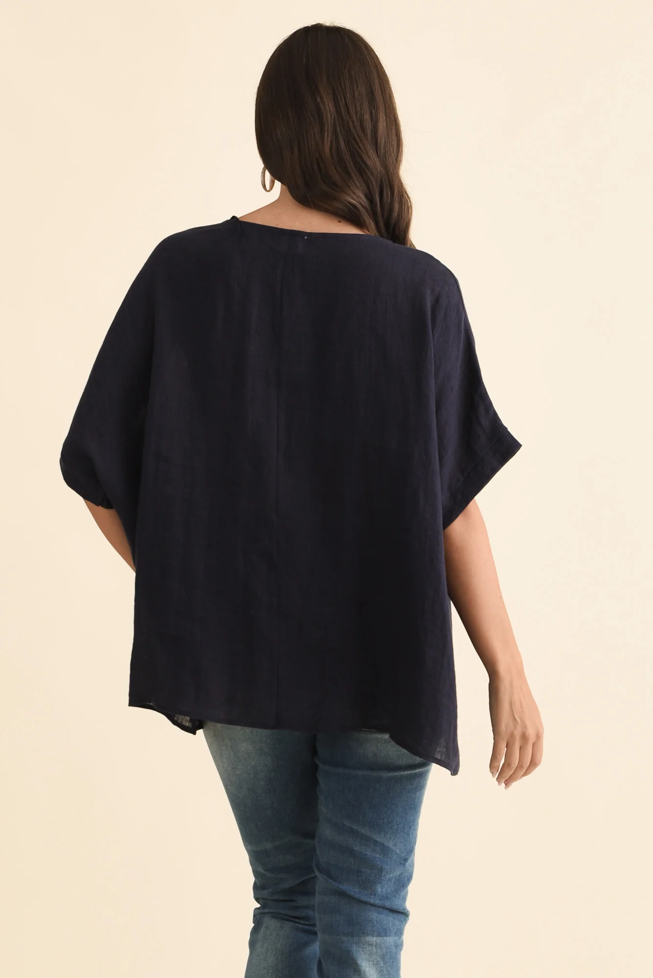 Chaya Navy Linen Top - Image 5