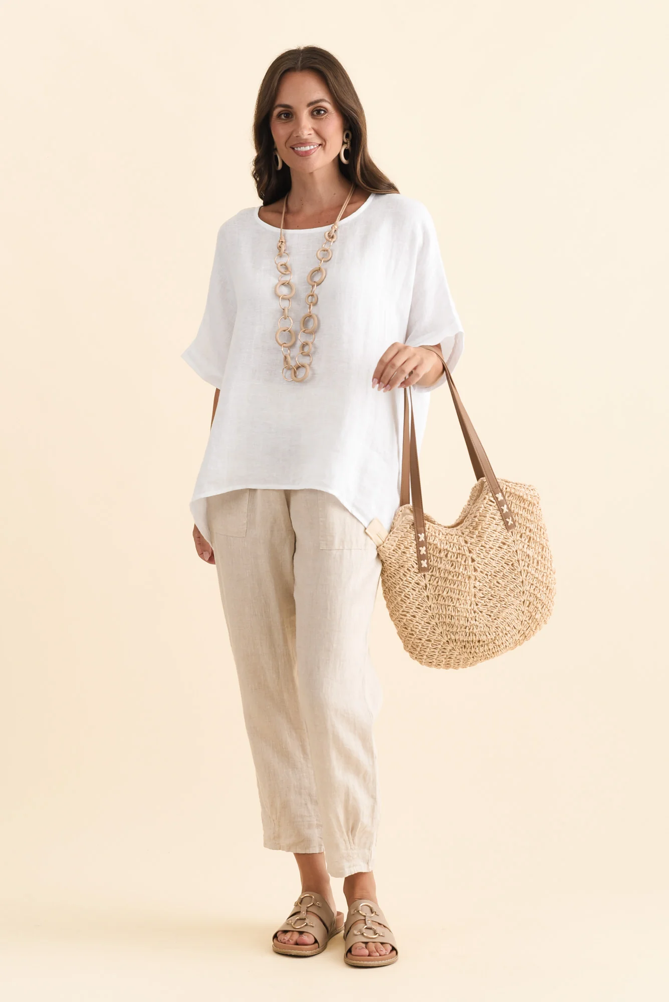 Chaya White Linen Top - Image 3