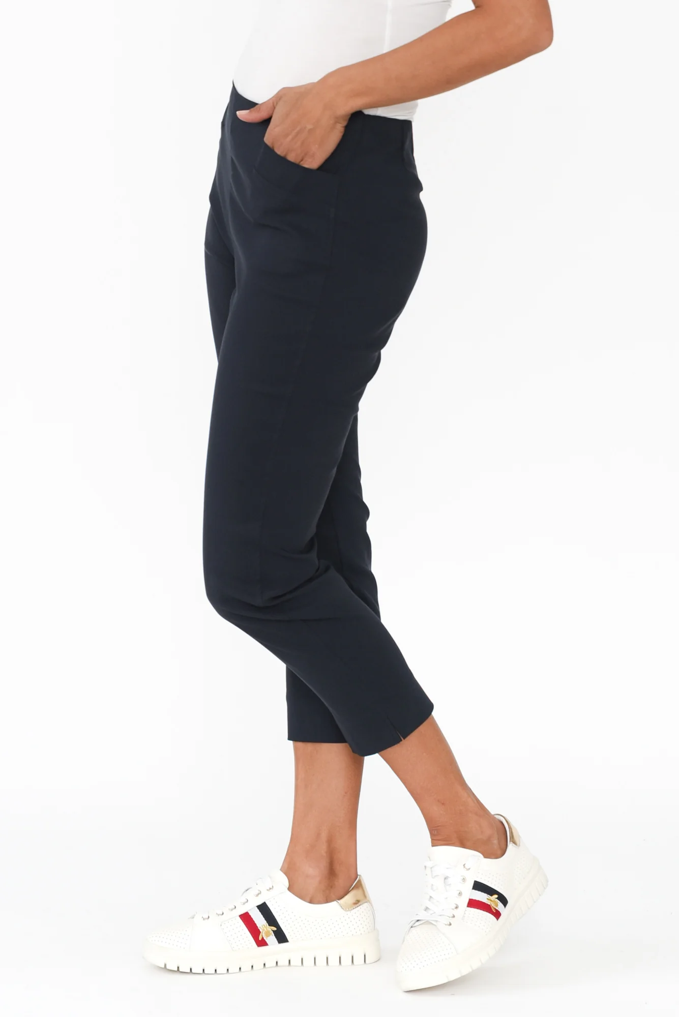 Cody Navy Stretch Capri Pants - Image 3