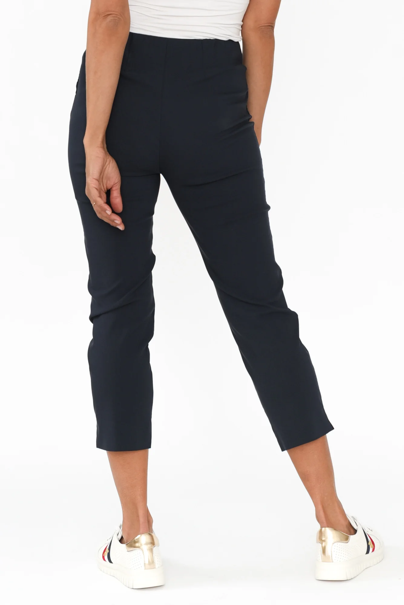 Cody Navy Stretch Capri Pants - Image 4