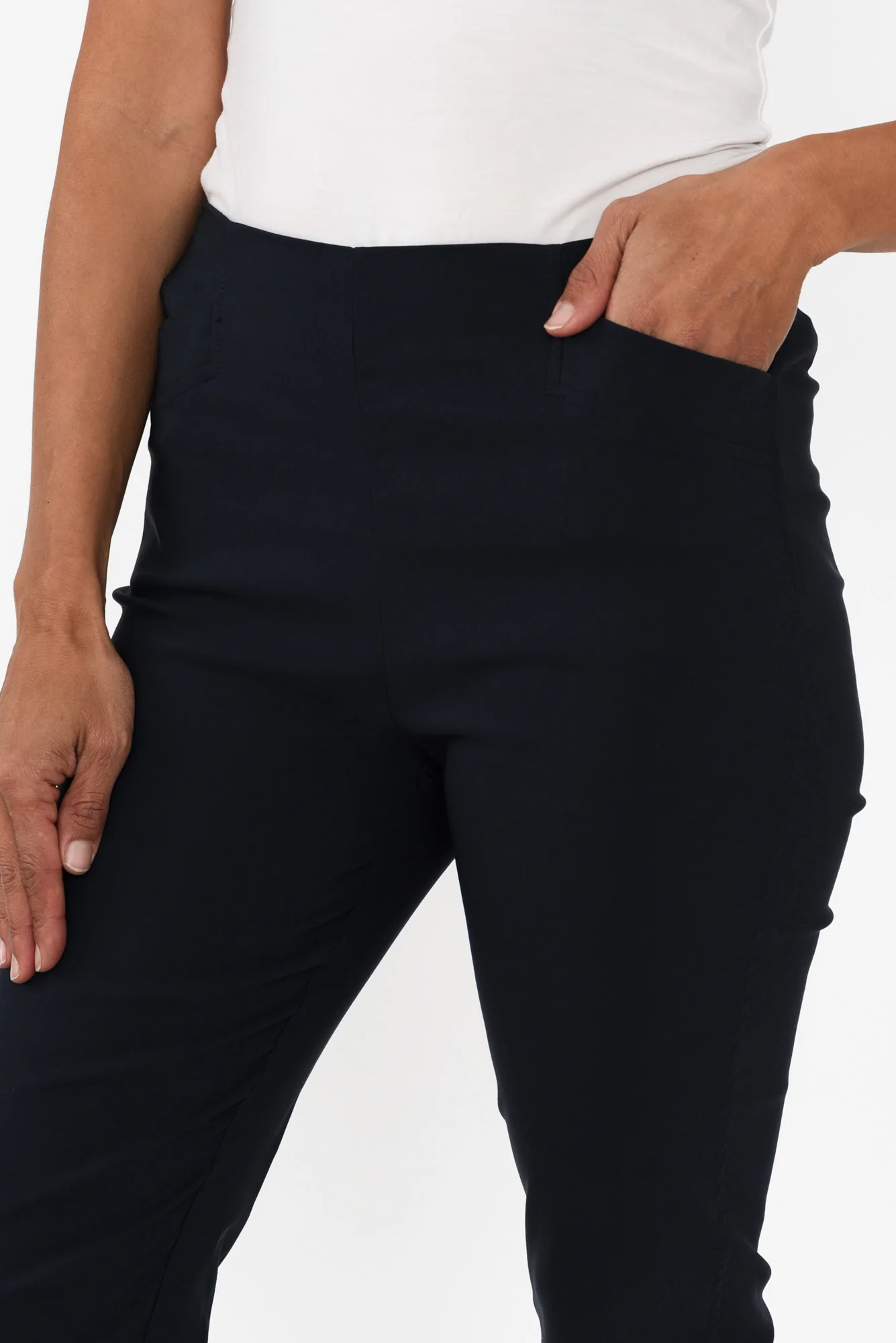 Cody Navy Stretch Capri Pants - Image 5