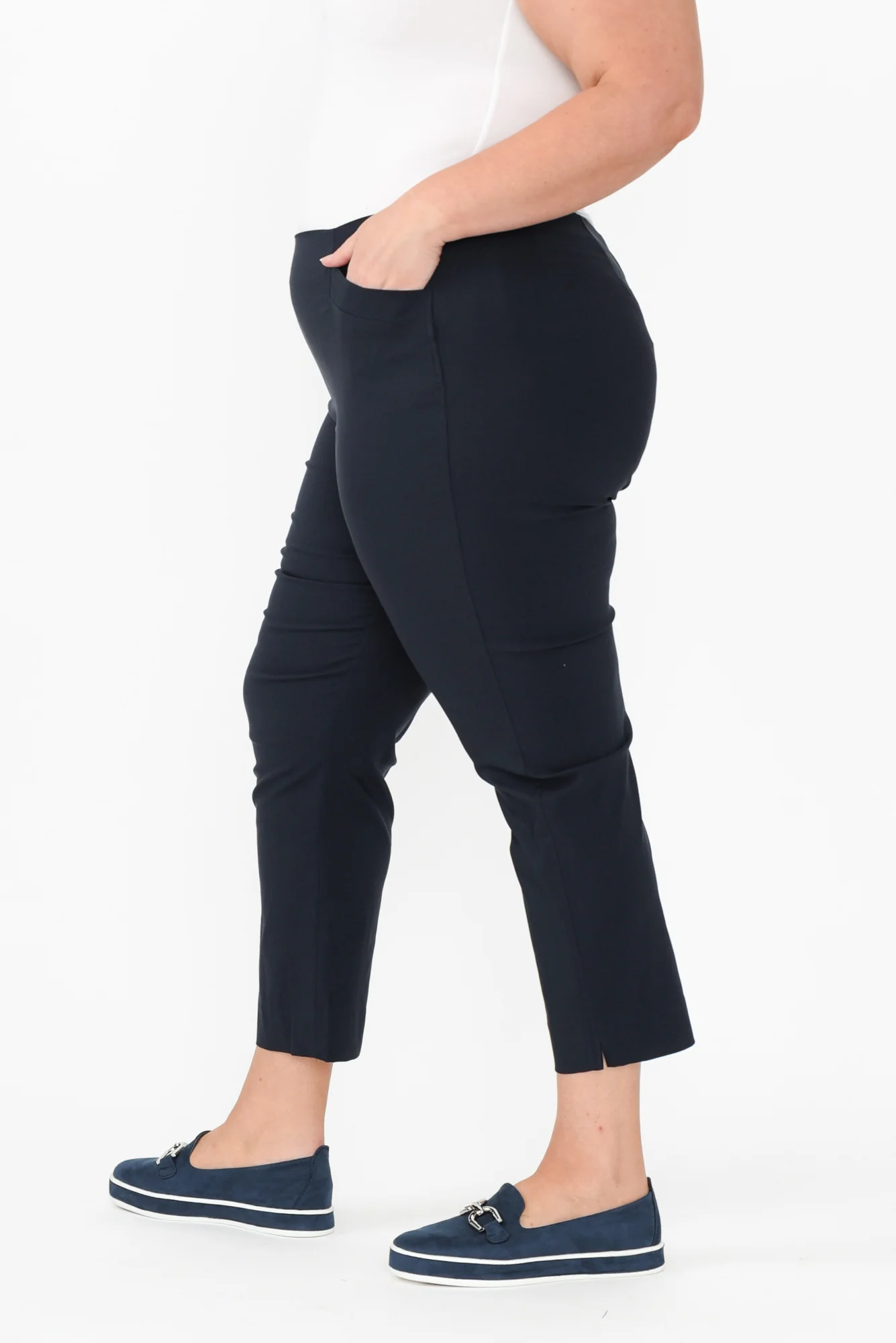 Cody Navy Stretch Capri Pants - Image 9