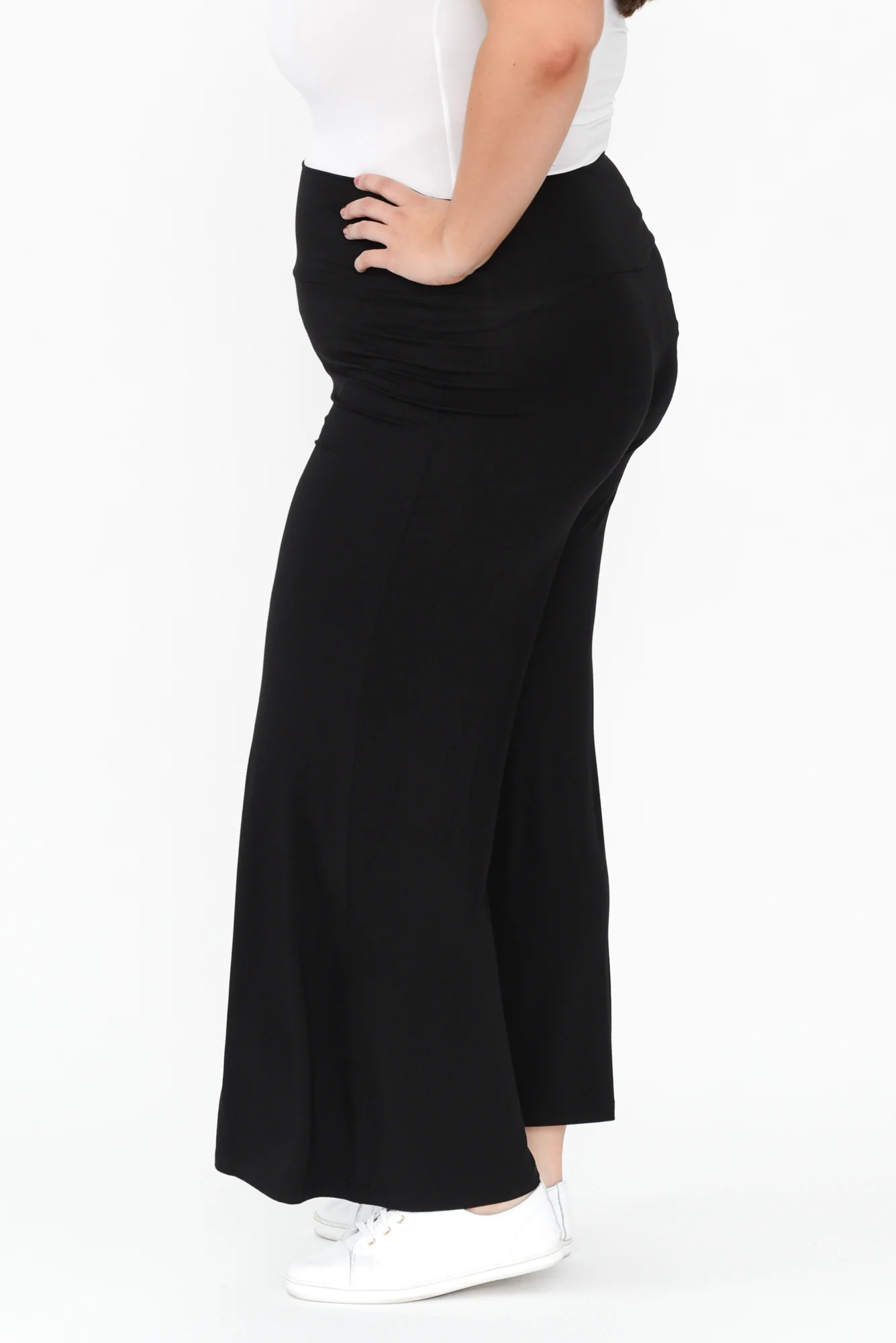 Cory Black Bamboo Wide Leg Pants - Image 9