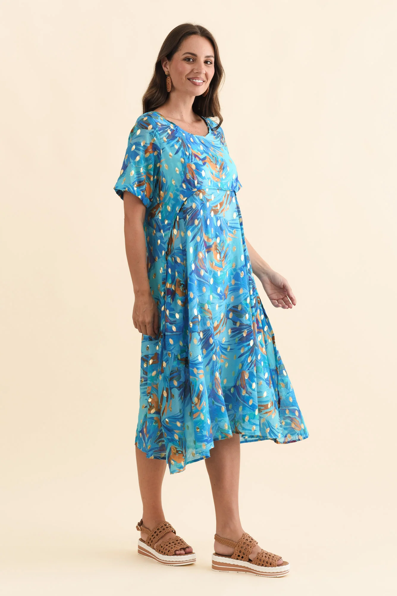 Darling Aqua Burst Foil Crescent Dress - Image 3