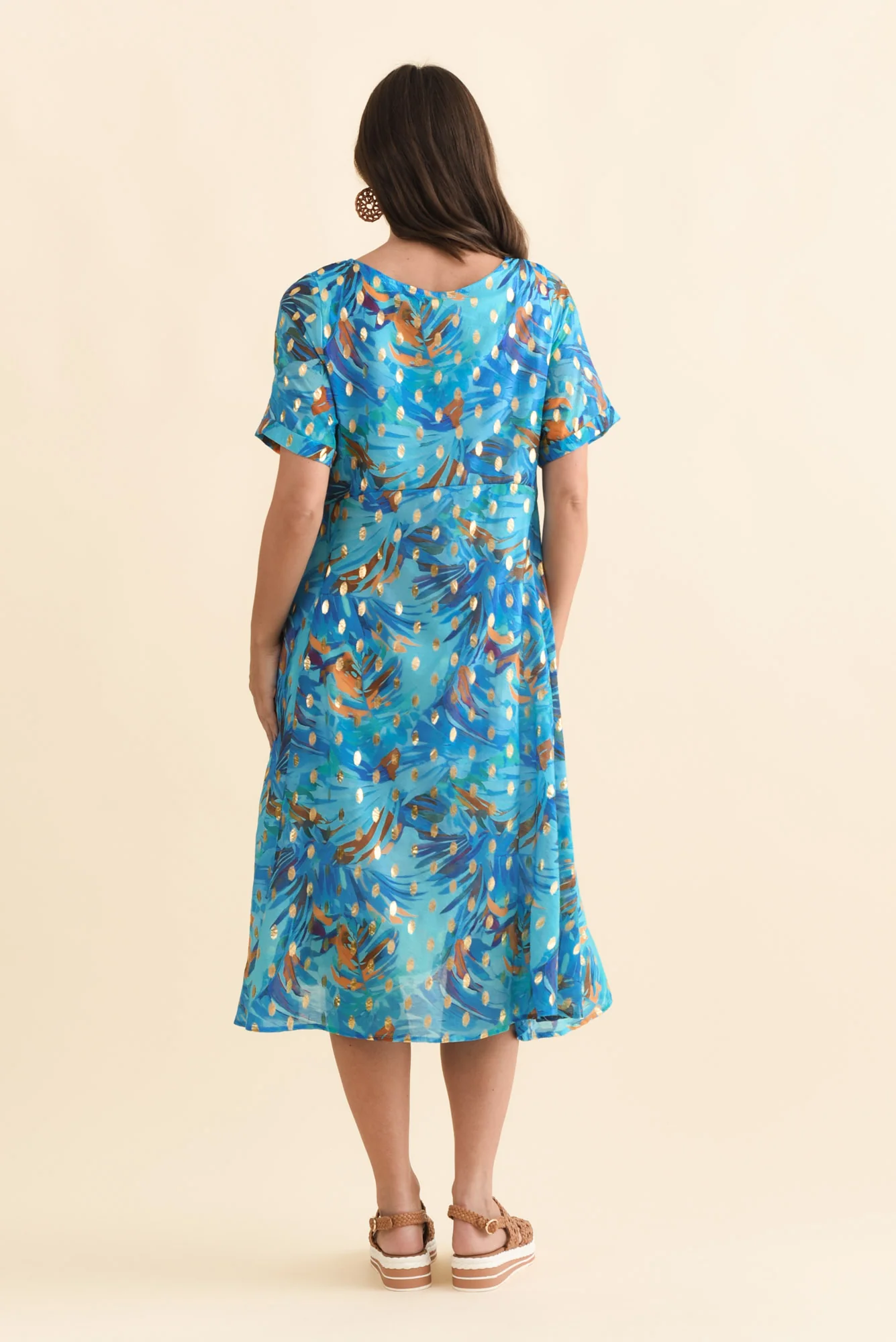 Darling Aqua Burst Foil Crescent Dress - Image 4
